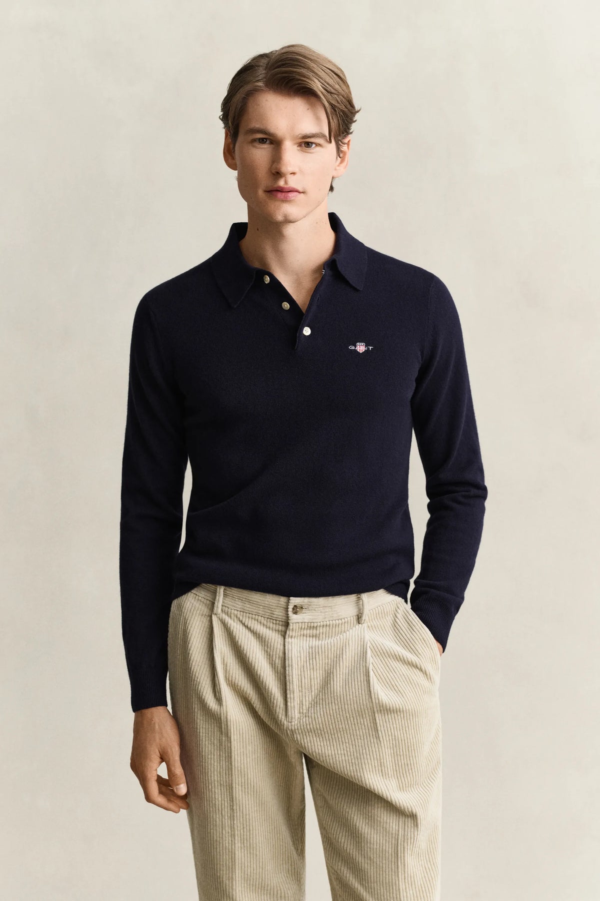 Strickpoloshirt aus Wolle