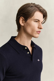 Strickpoloshirt aus Wolle