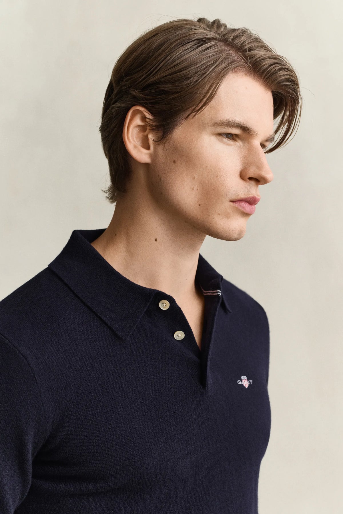 Strickpoloshirt aus Wolle