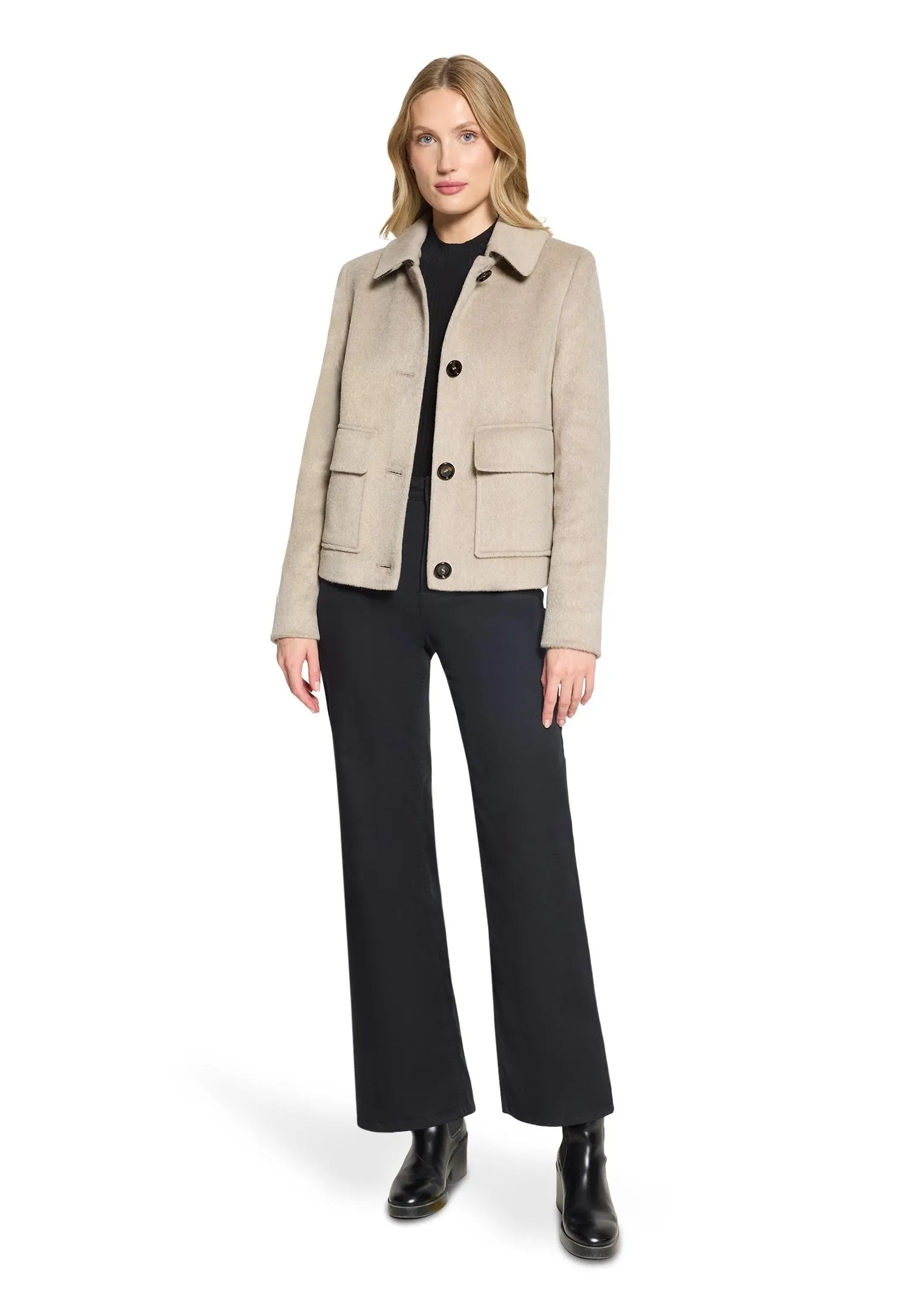 Übergangsjacke mit aufliegendem Kragen