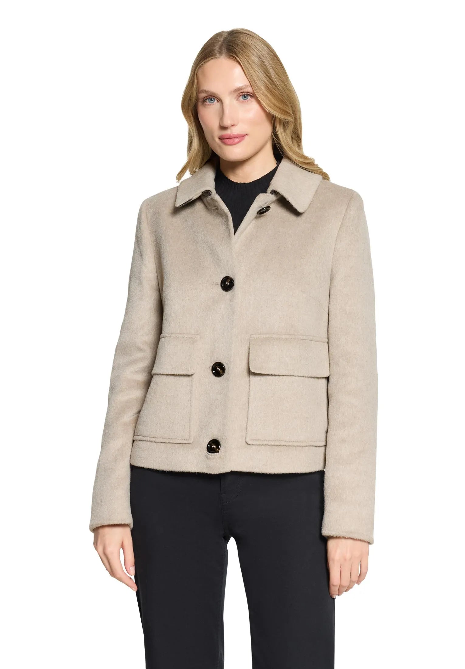 Übergangsjacke mit aufliegendem Kragen