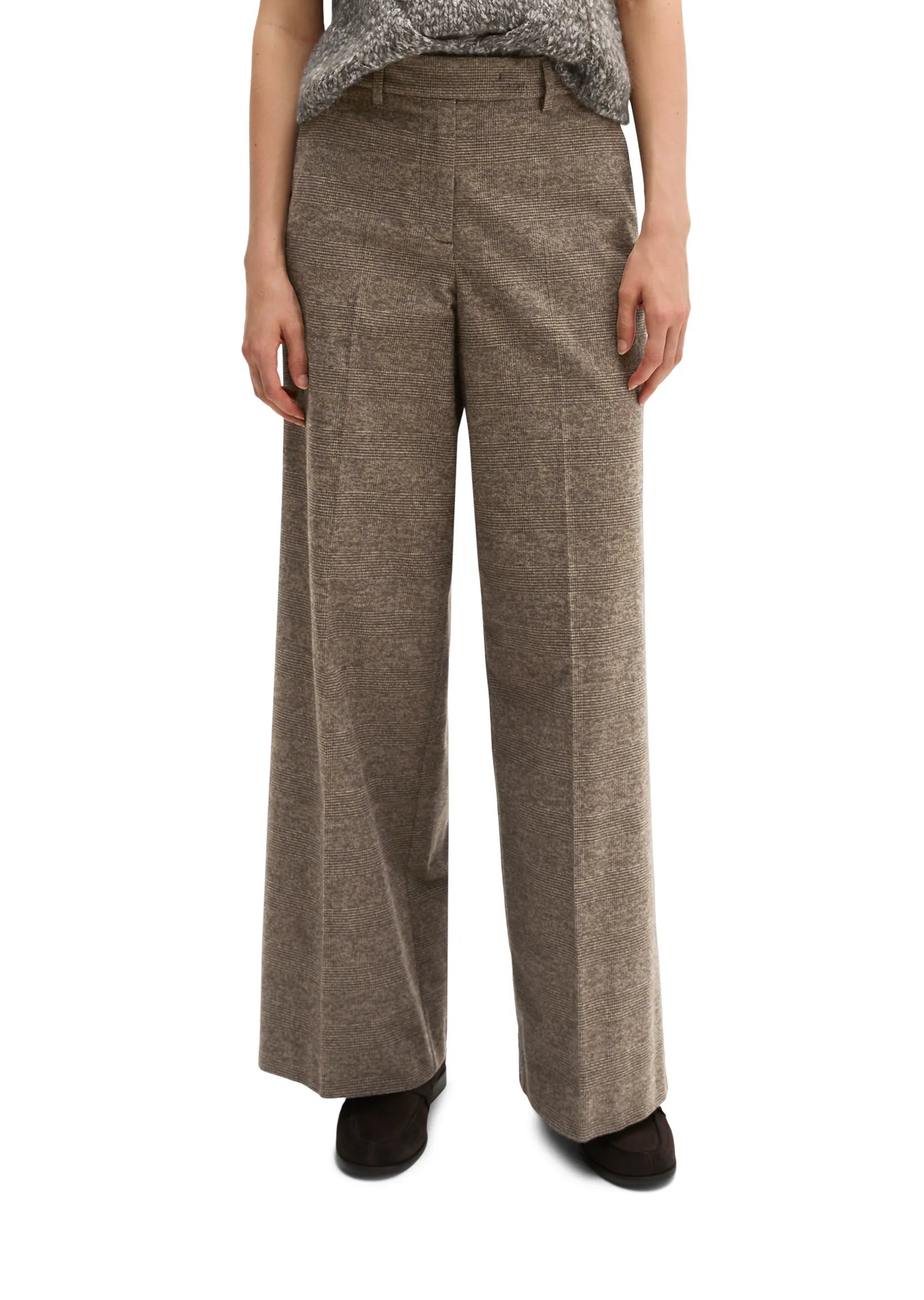 Glencheck-Hose Wide Leg