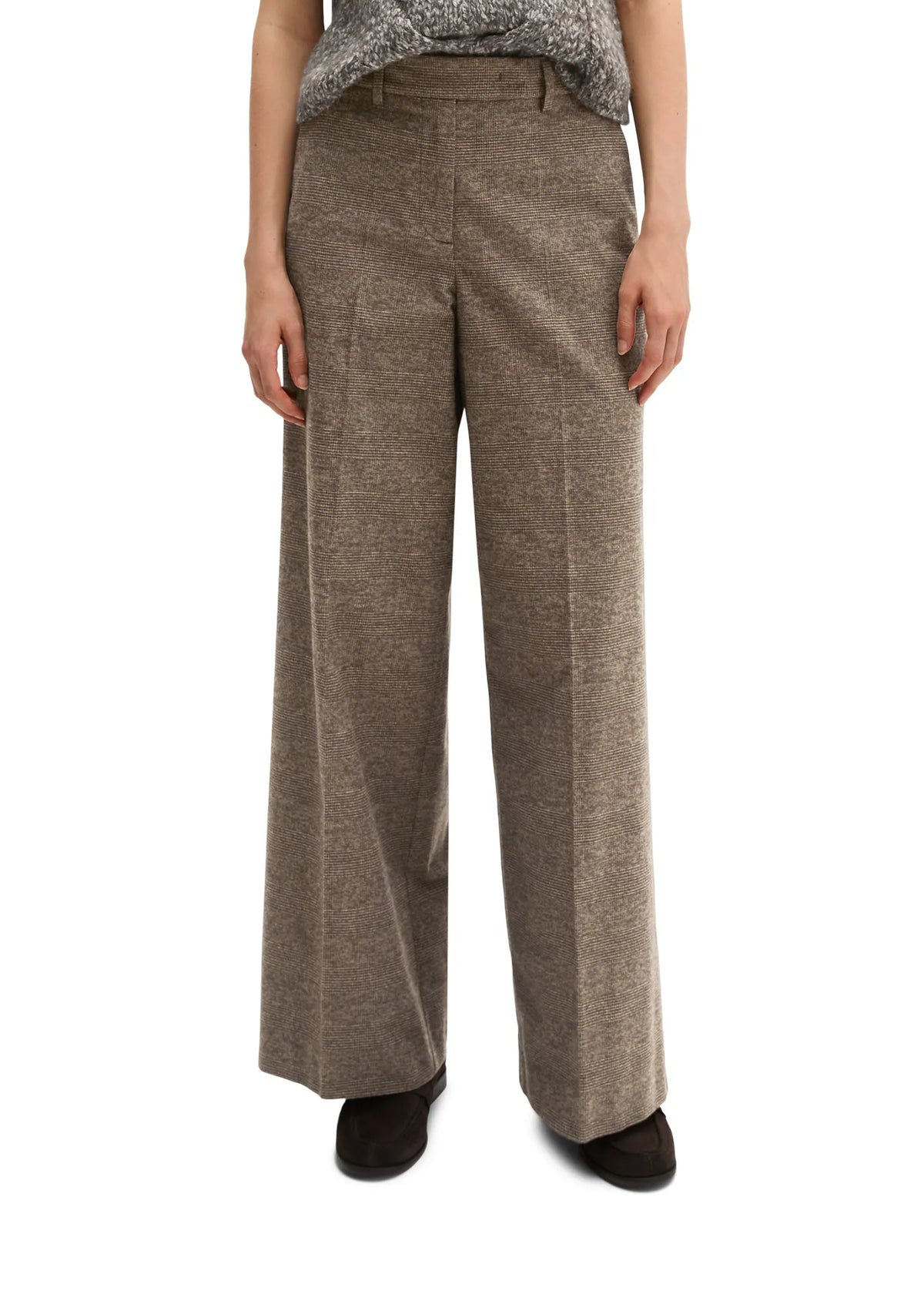 Glencheck-Hose Wide Leg