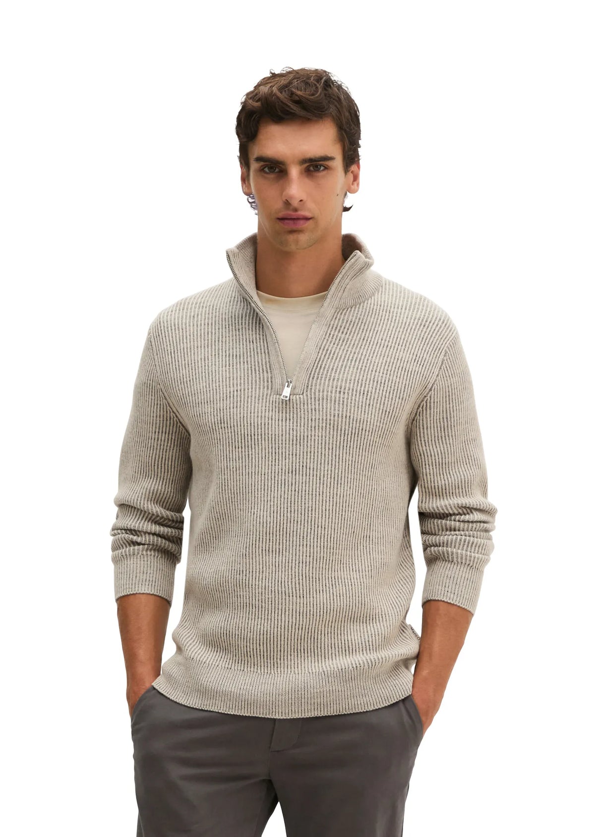 Strickpullover mit Troyer-Kragen Regular Fit