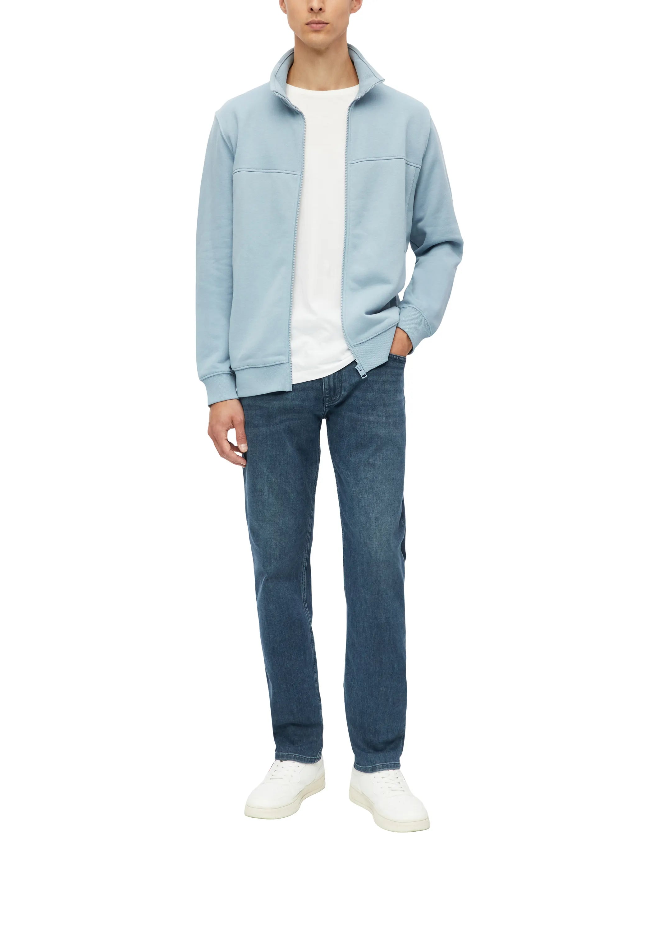 Sweatshirtjacke aus Baumwollmix