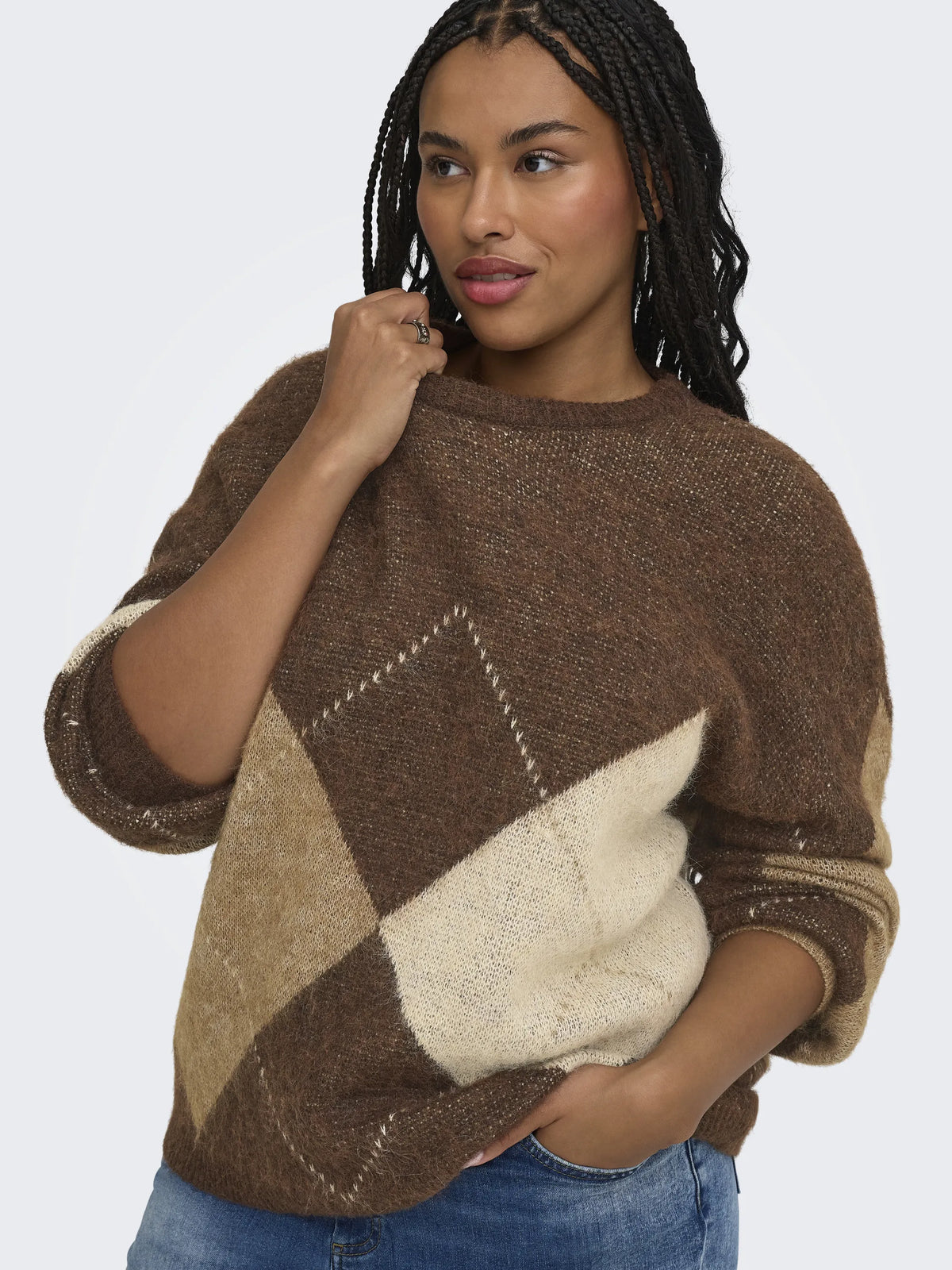 Strickpullover gemustert
