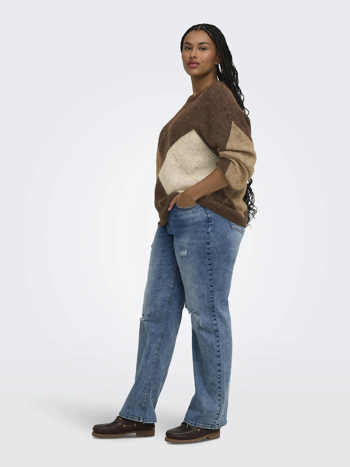 Strickpullover gemustert