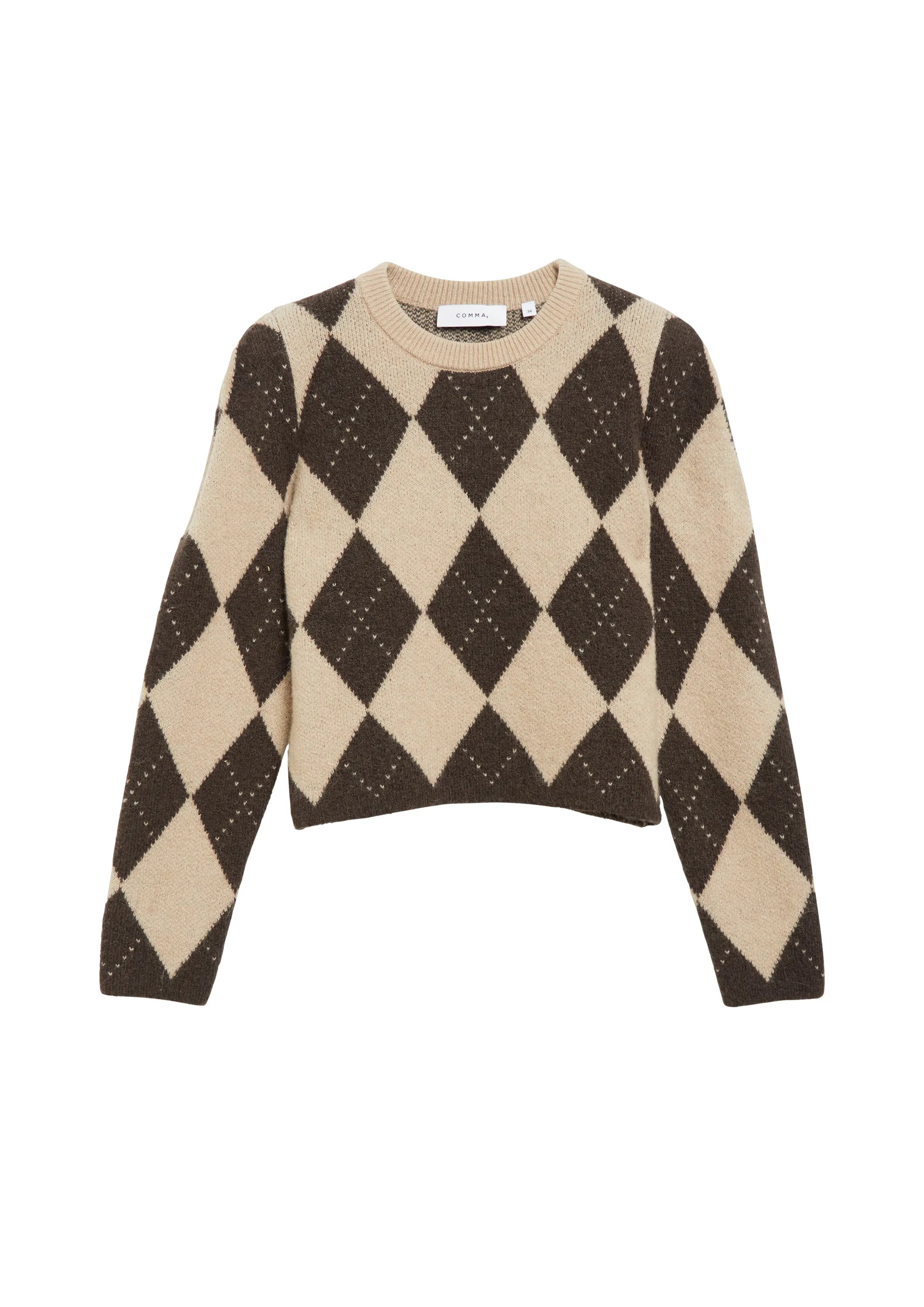 Strickpullover mit Rautenmuster
