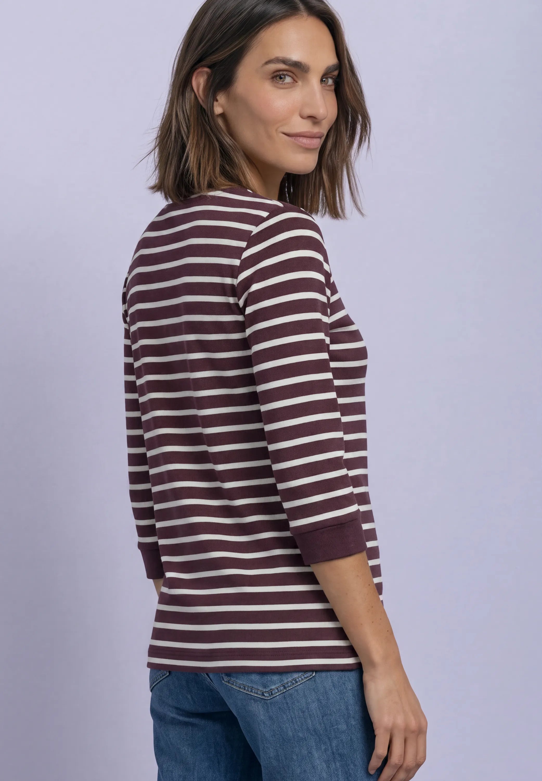 3/4-Arm Shirt mit Streifen