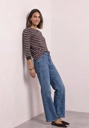 3/4-Arm Shirt mit Streifen