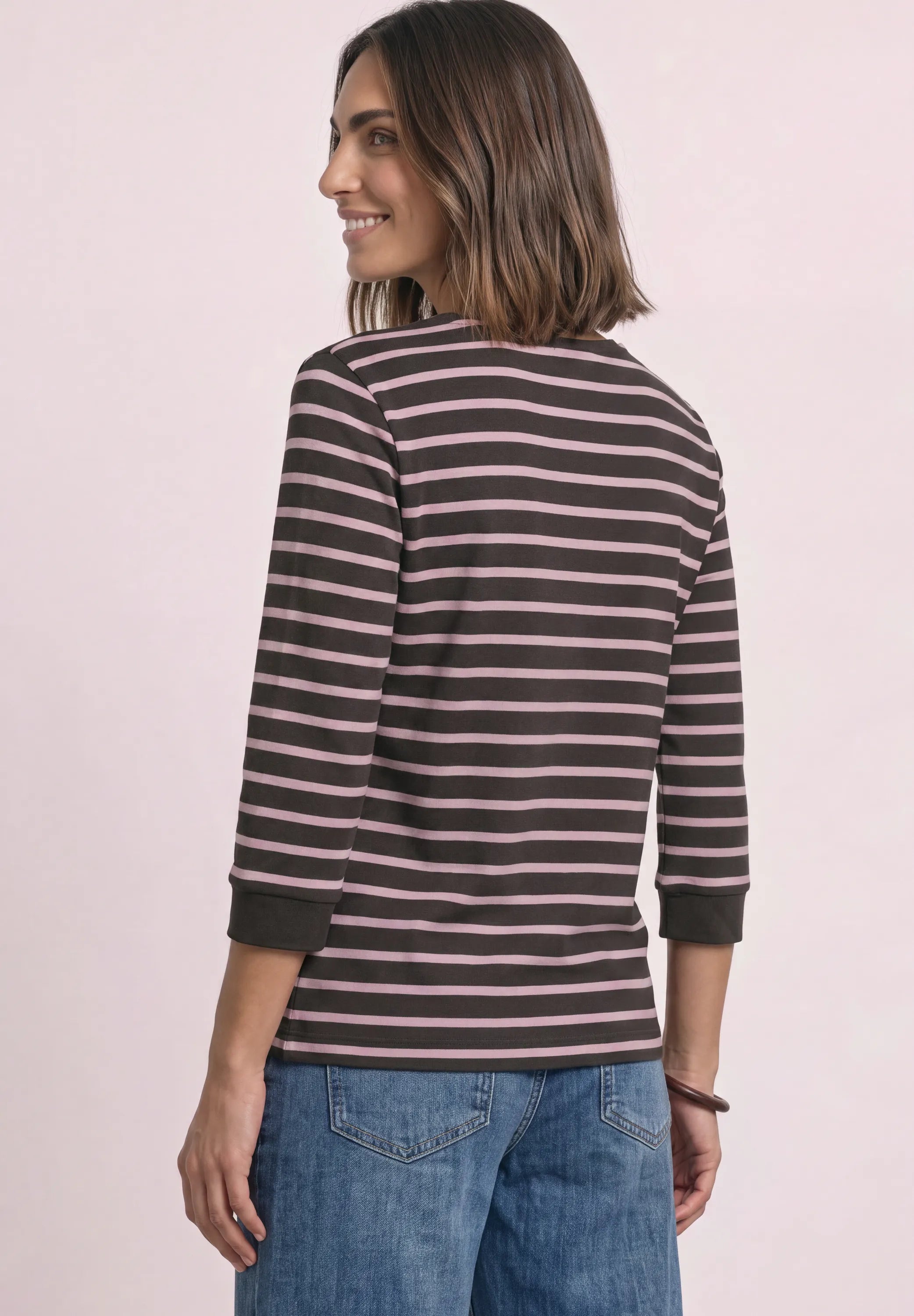 4-Arm Shirt mit Streifen
