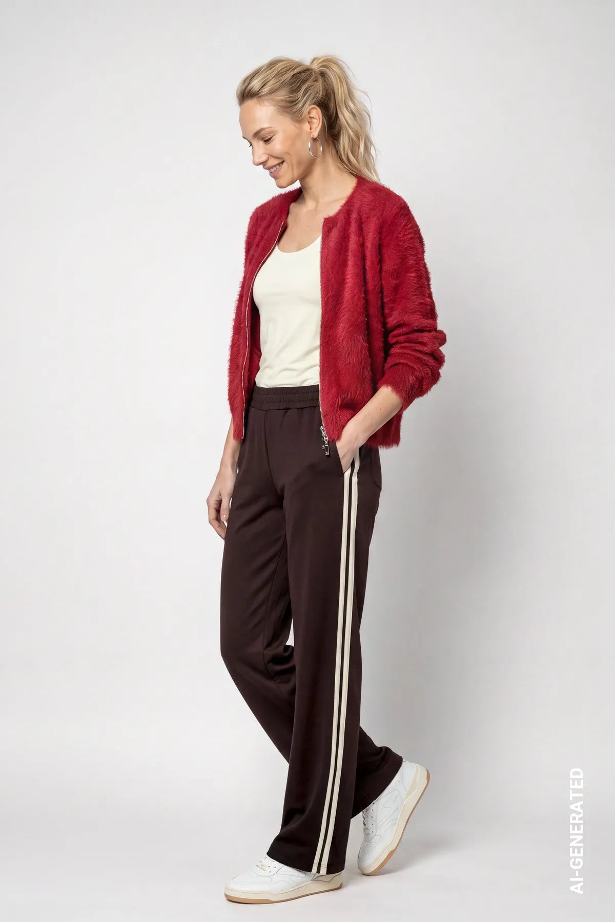 Strickjacke mit Rundhalsausschnitt