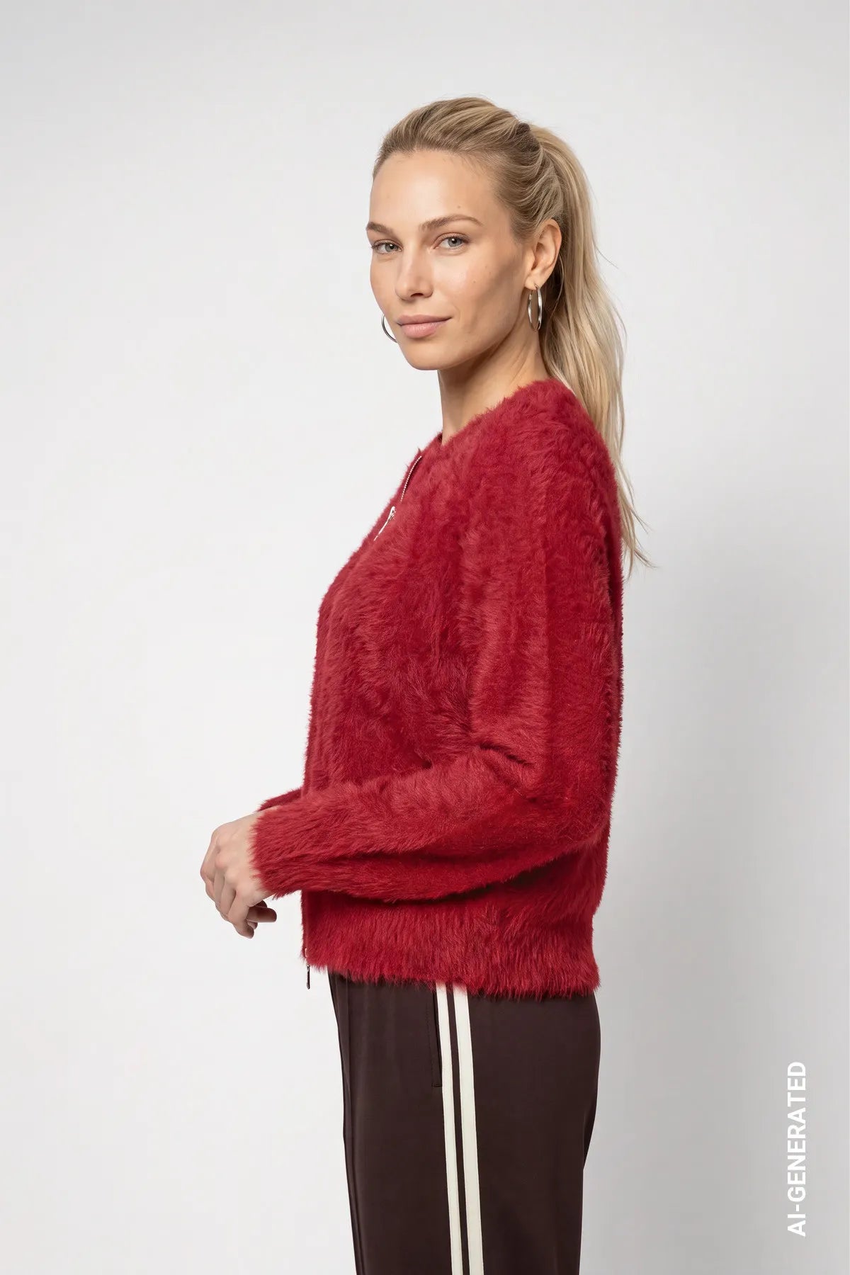 Strickjacke mit Rundhalsausschnitt
