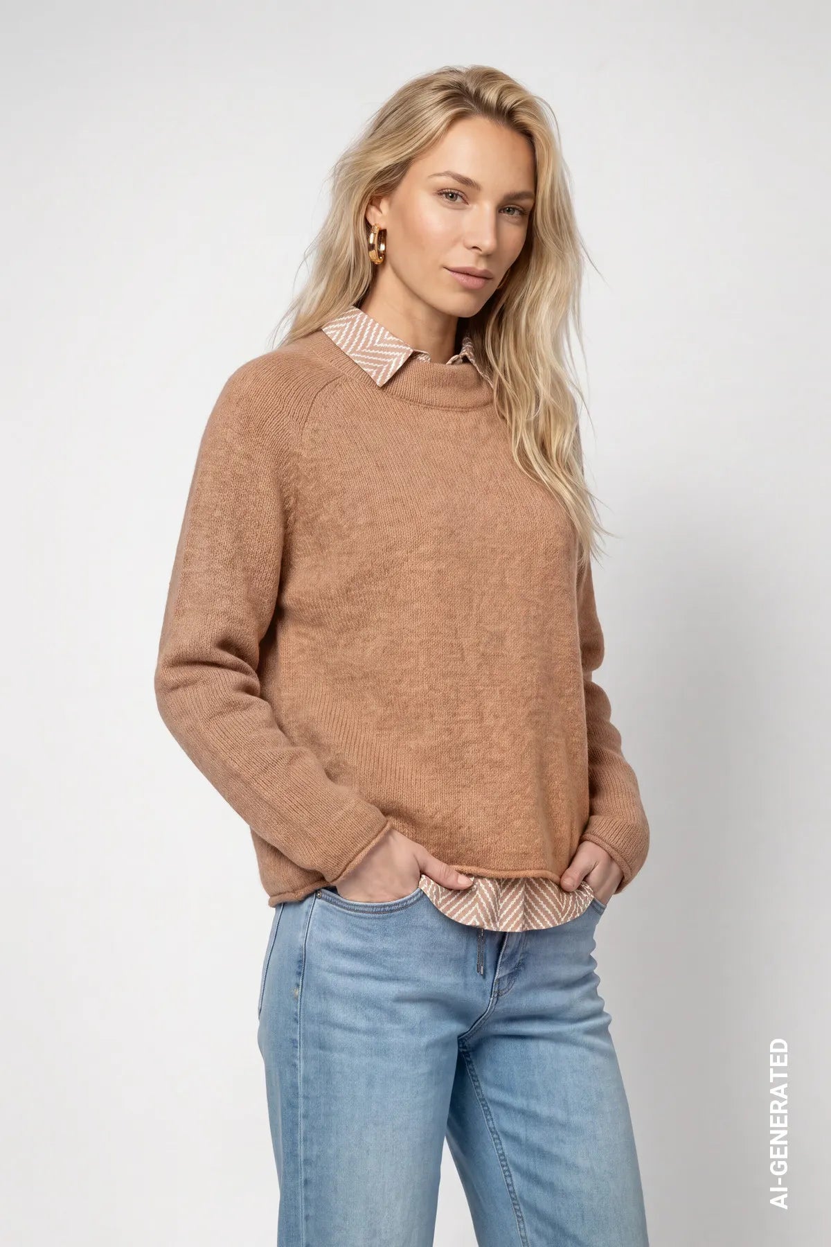 Strickpullover aus Woll-Mix