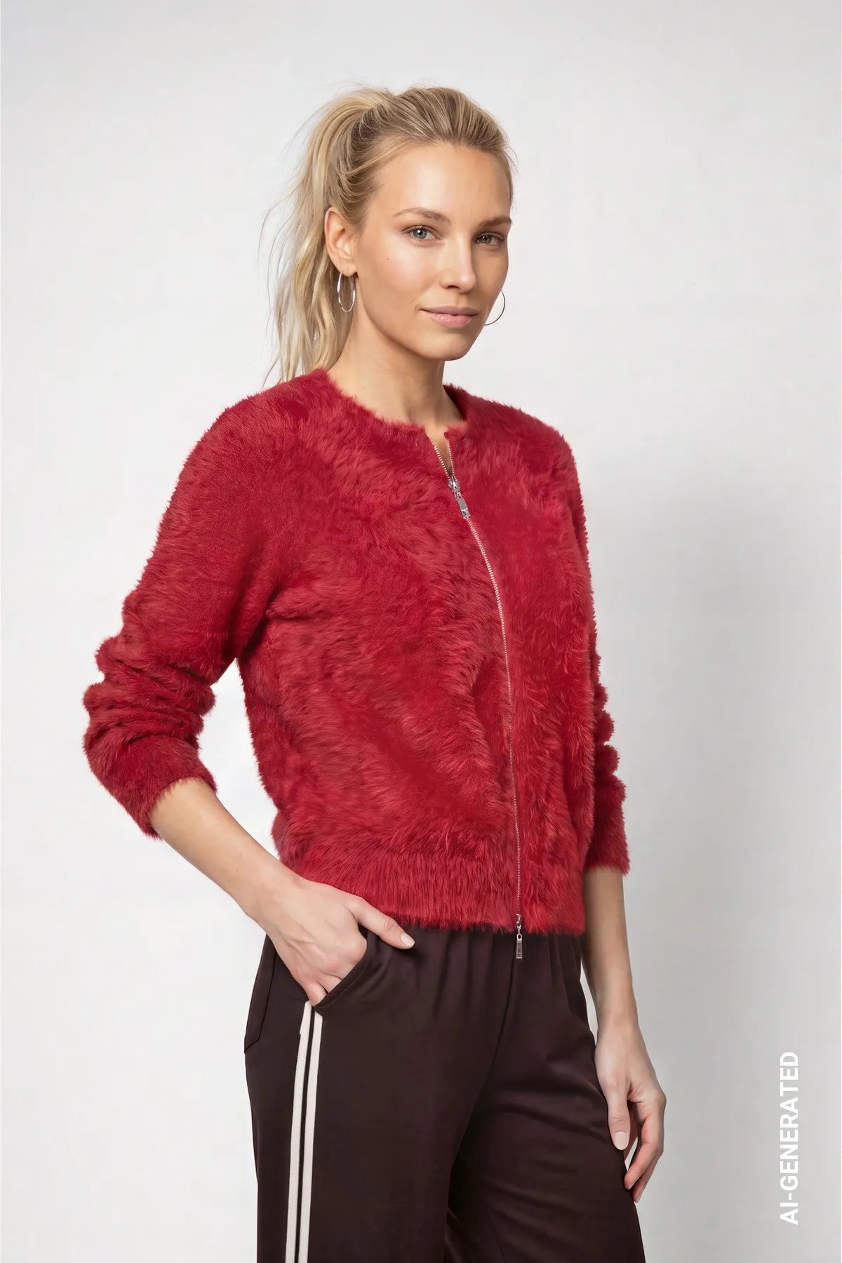 Strickjacke mit Rundhalsausschnitt