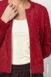 Strickjacke mit Rundhalsausschnitt