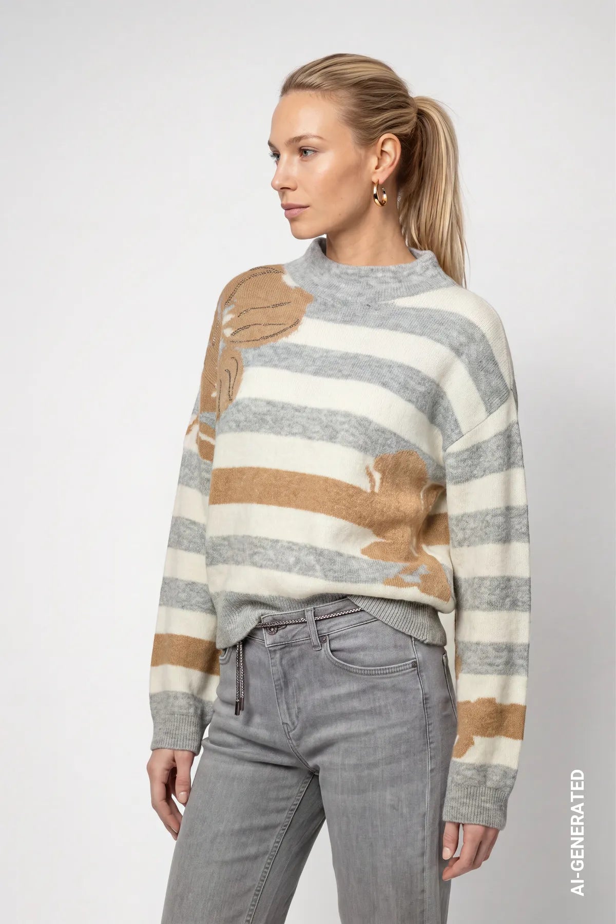 Strickpullover gestreift