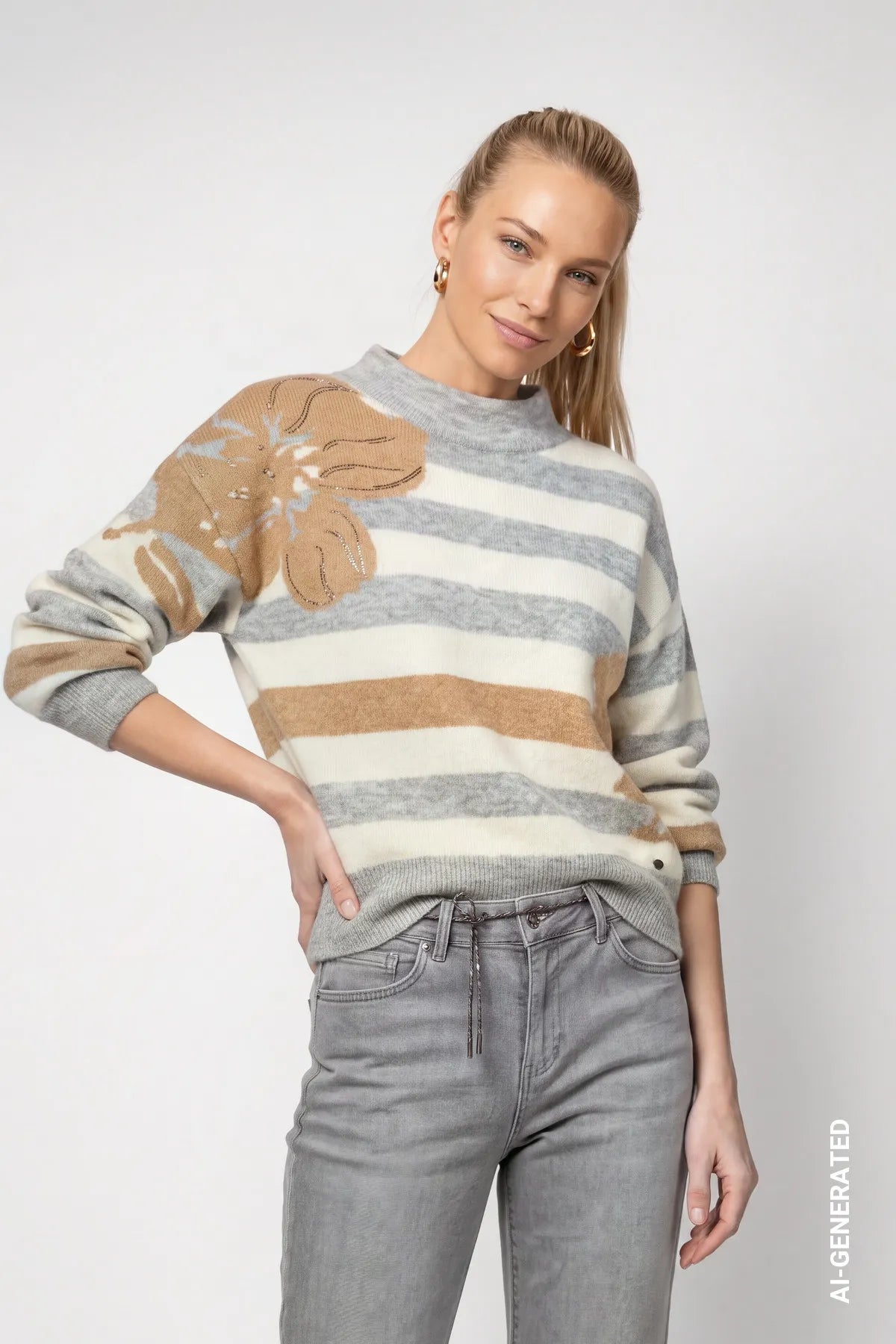 Strickpullover gestreift
