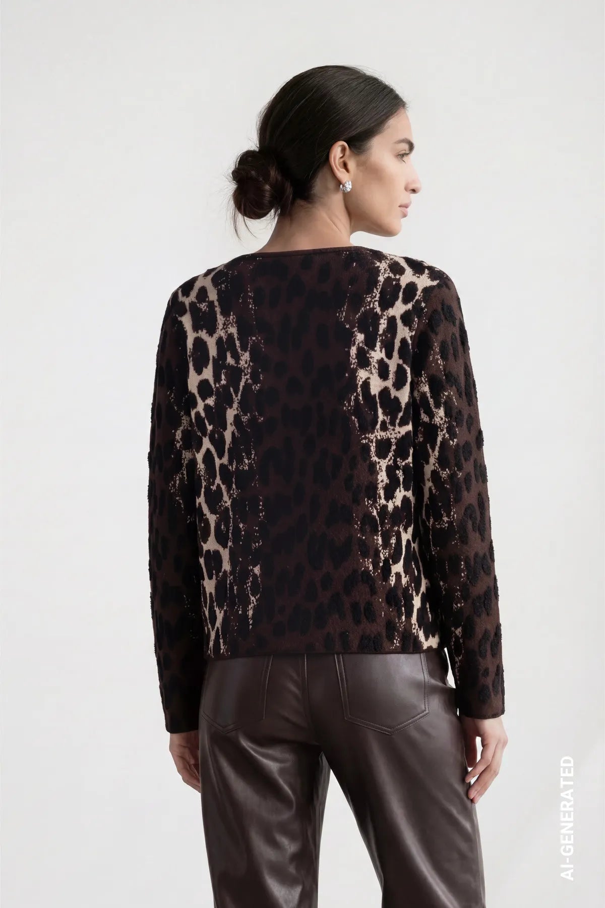 Strickpullover mit Leo-Jacquard-Muster