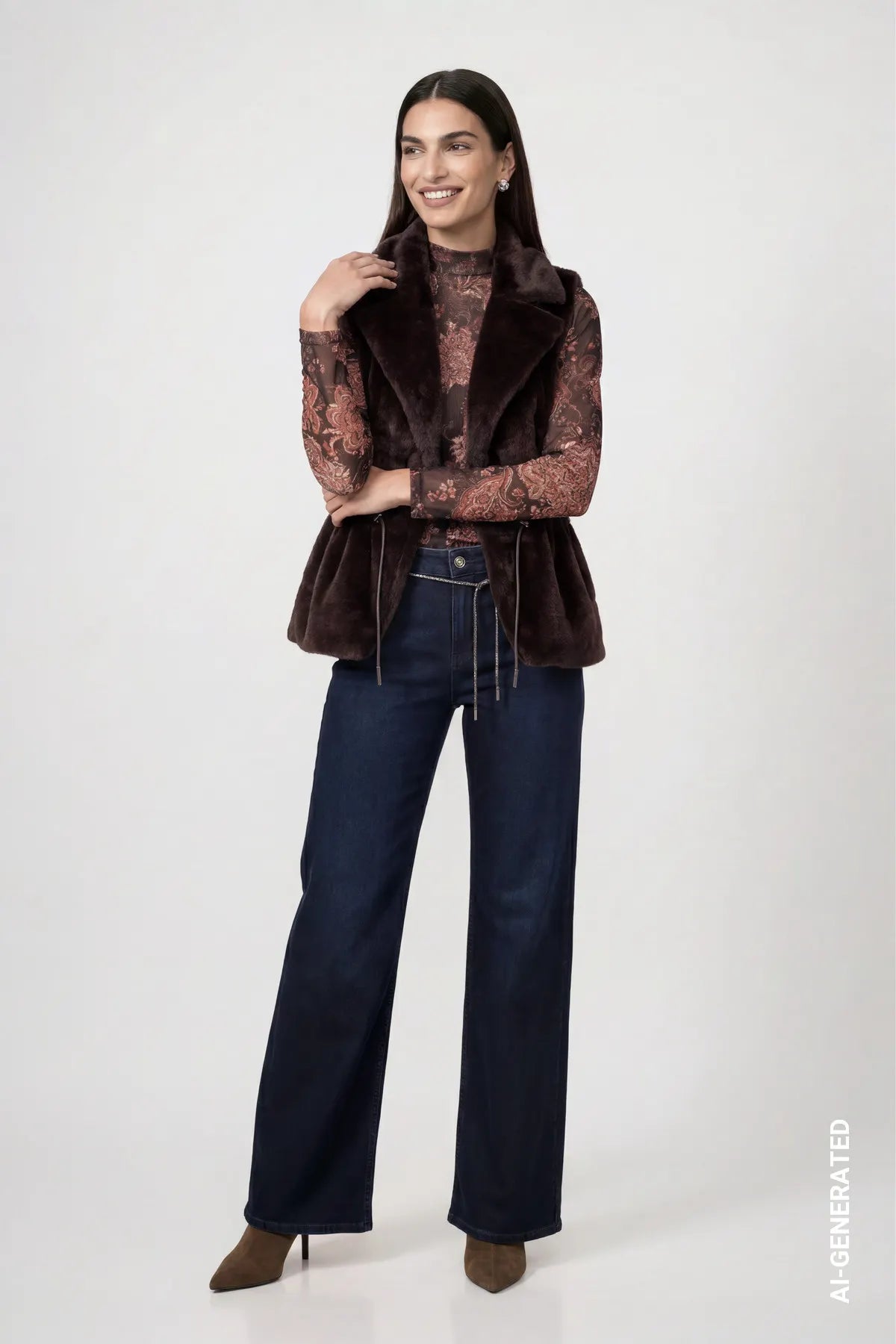 Kunstfellweste mit Reversekragen