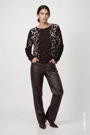 Strickpullover mit Leo-Jacquard-Muster