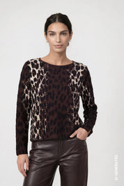 Strickpullover mit Leo-Jacquard-Muster