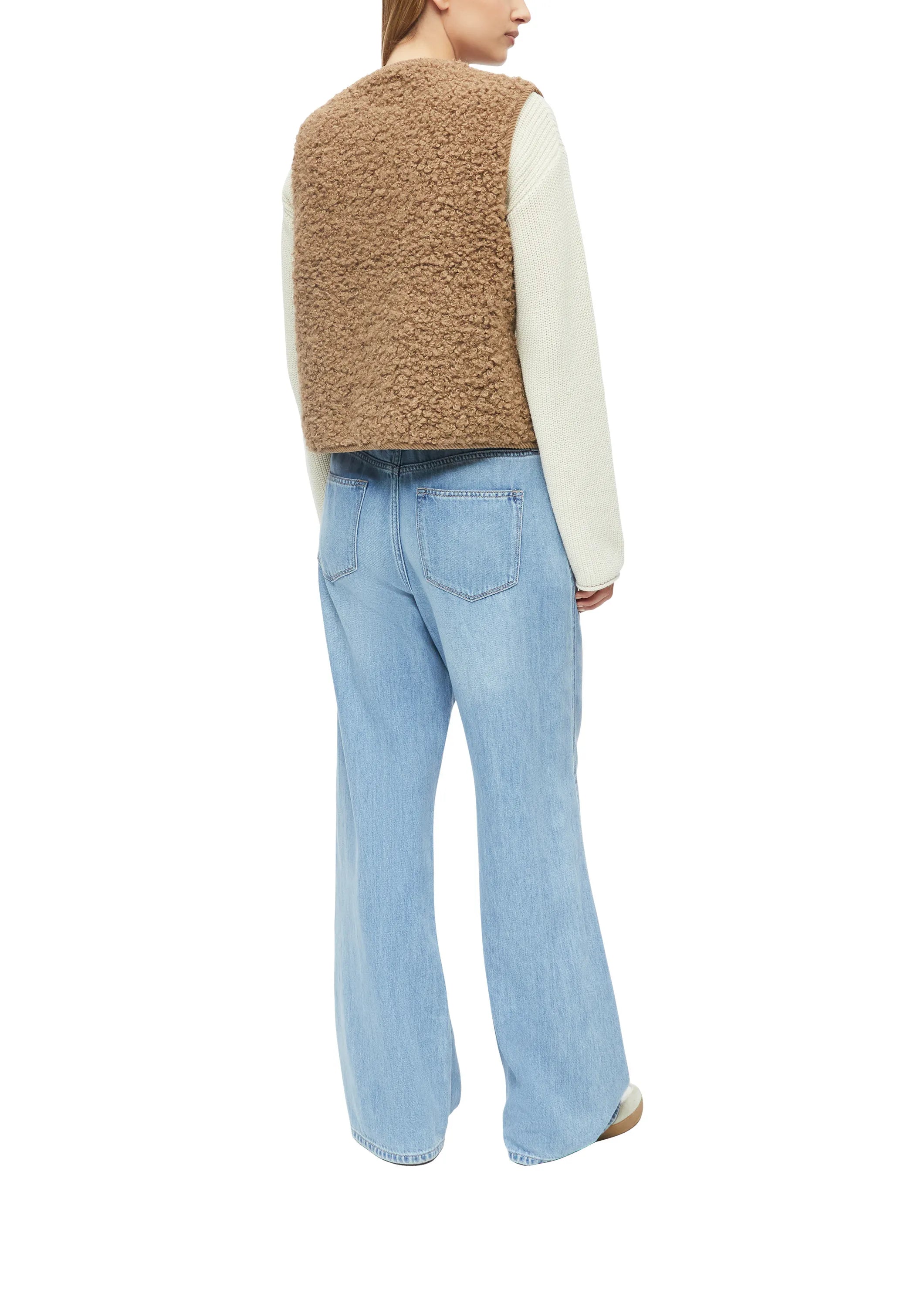 Teddyweste mit Rundhalsausschnitt
