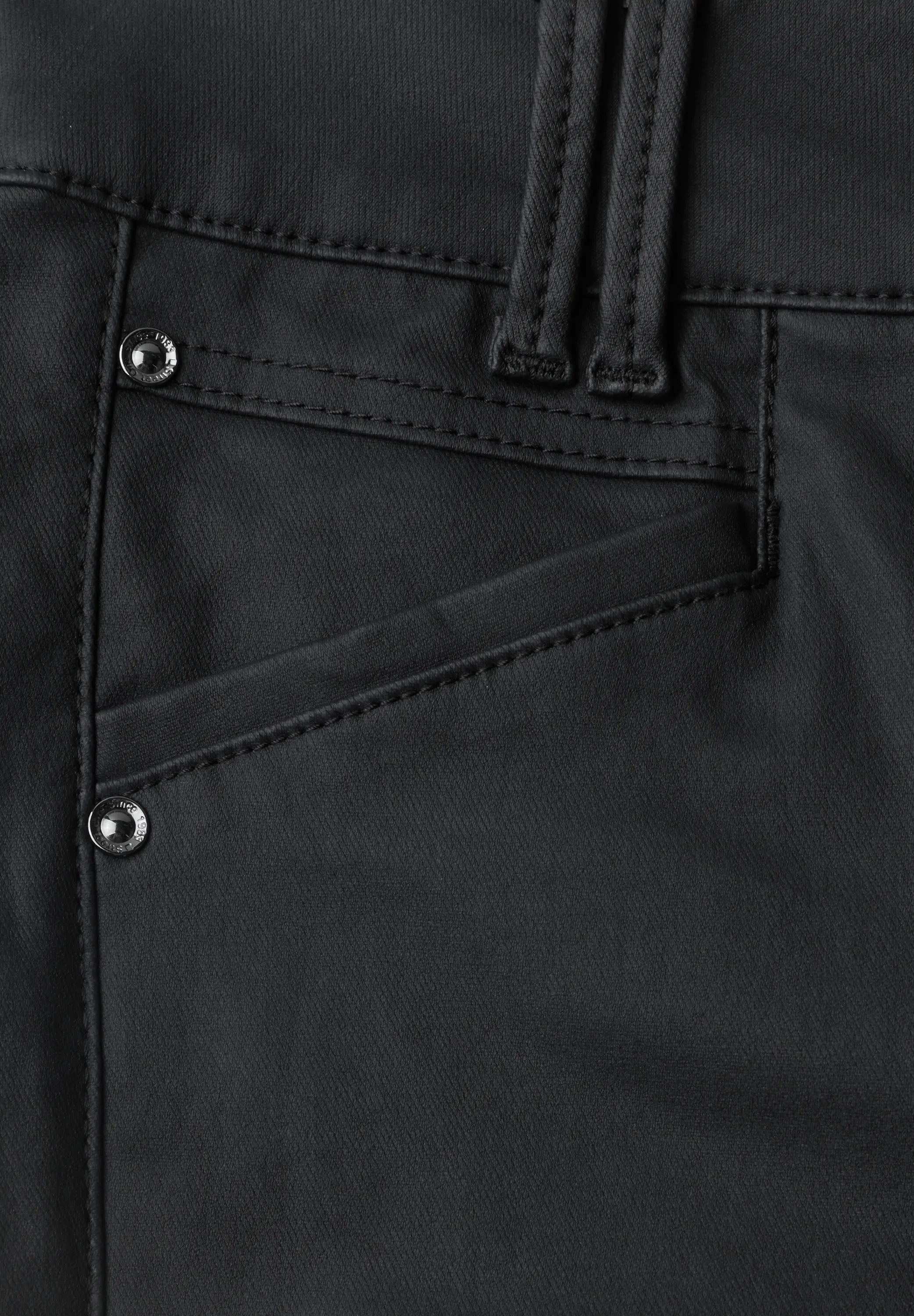 Hose in Leder-Optik Slim Fit