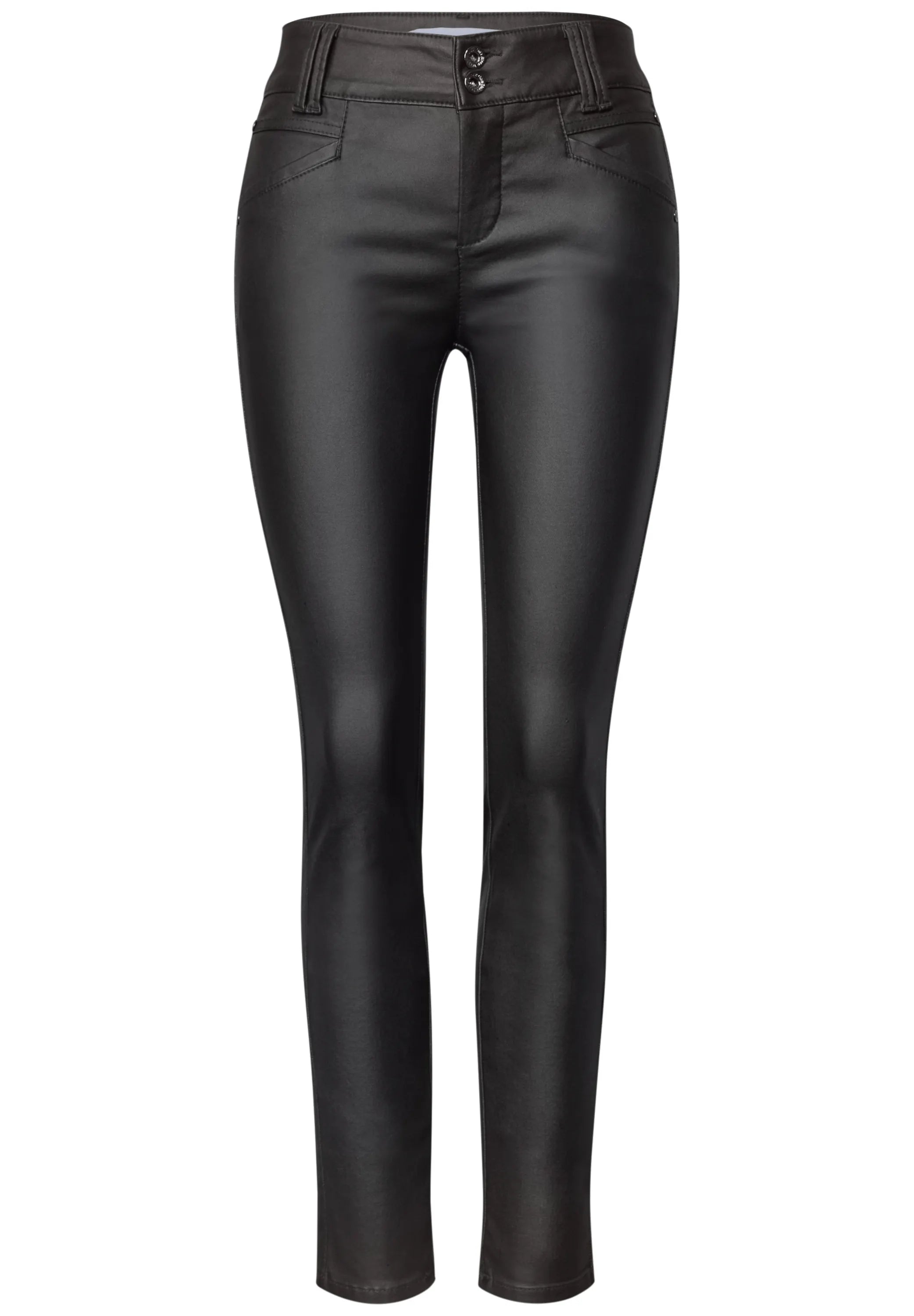 Hose in Leder-Optik Slim Fit