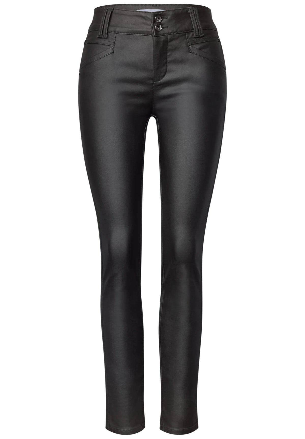 Hose in Leder-Optik Slim Fit
