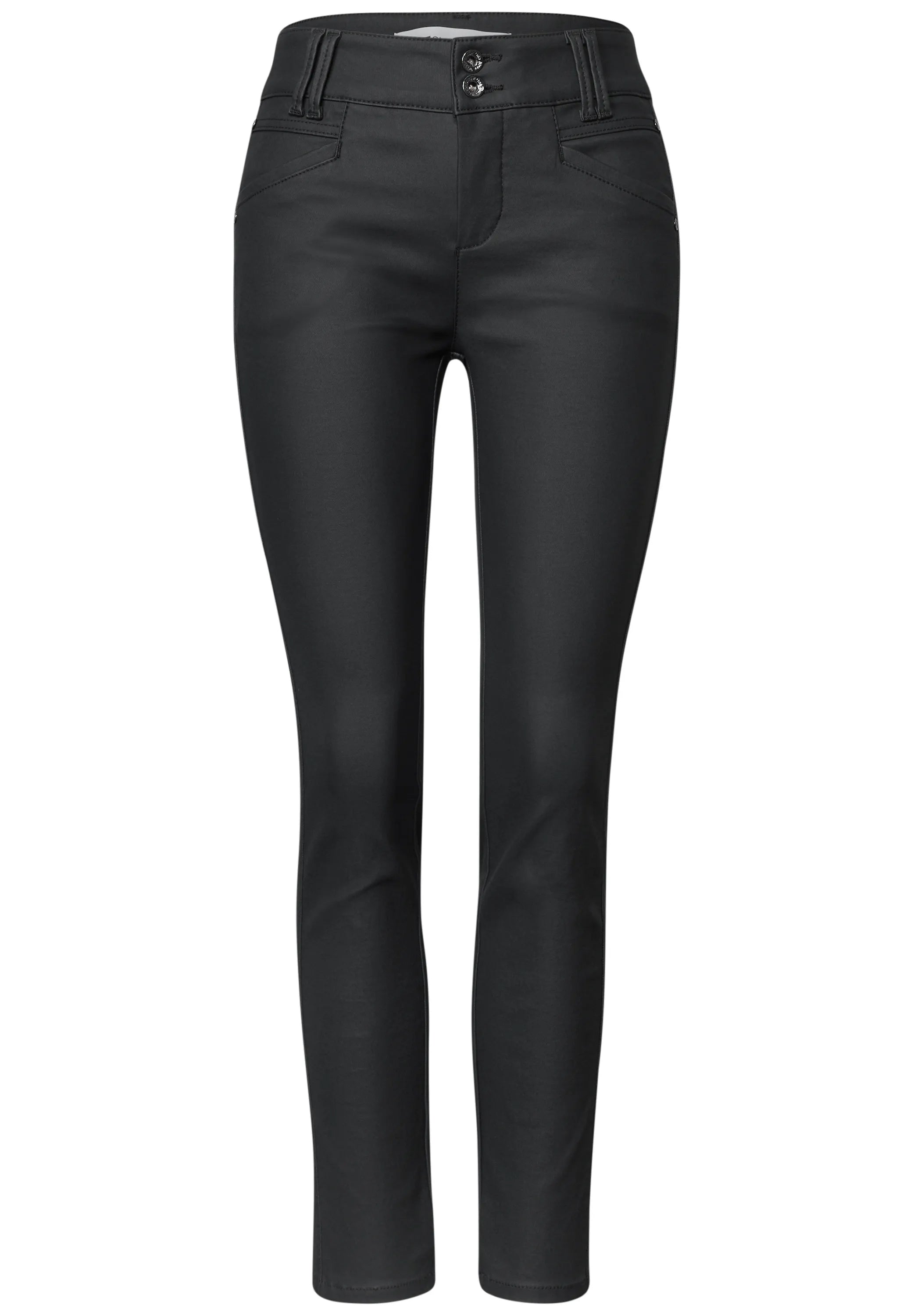 Hose in Leder-Optik Slim Fit