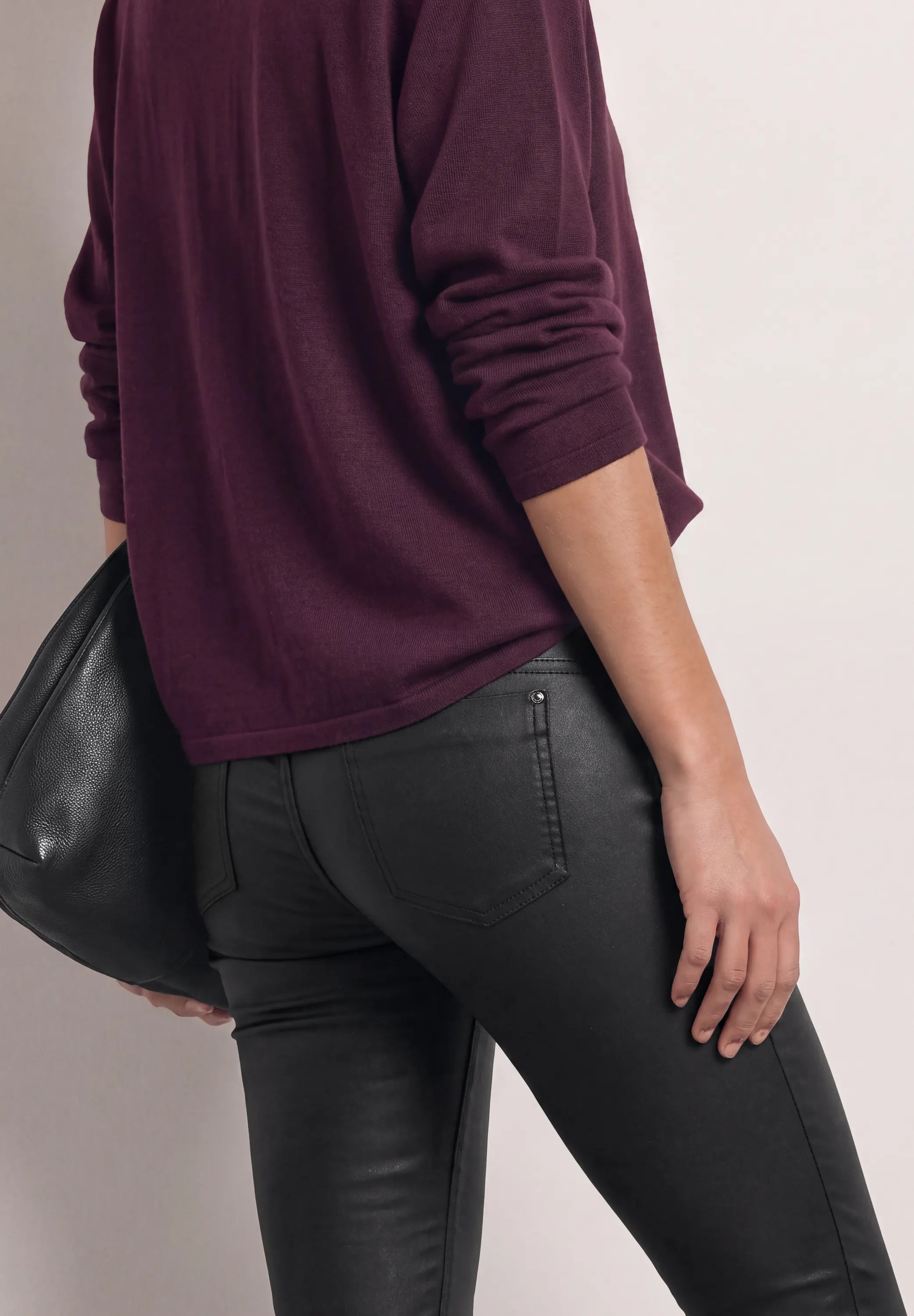 Hose in Leder-Optik Slim Fit