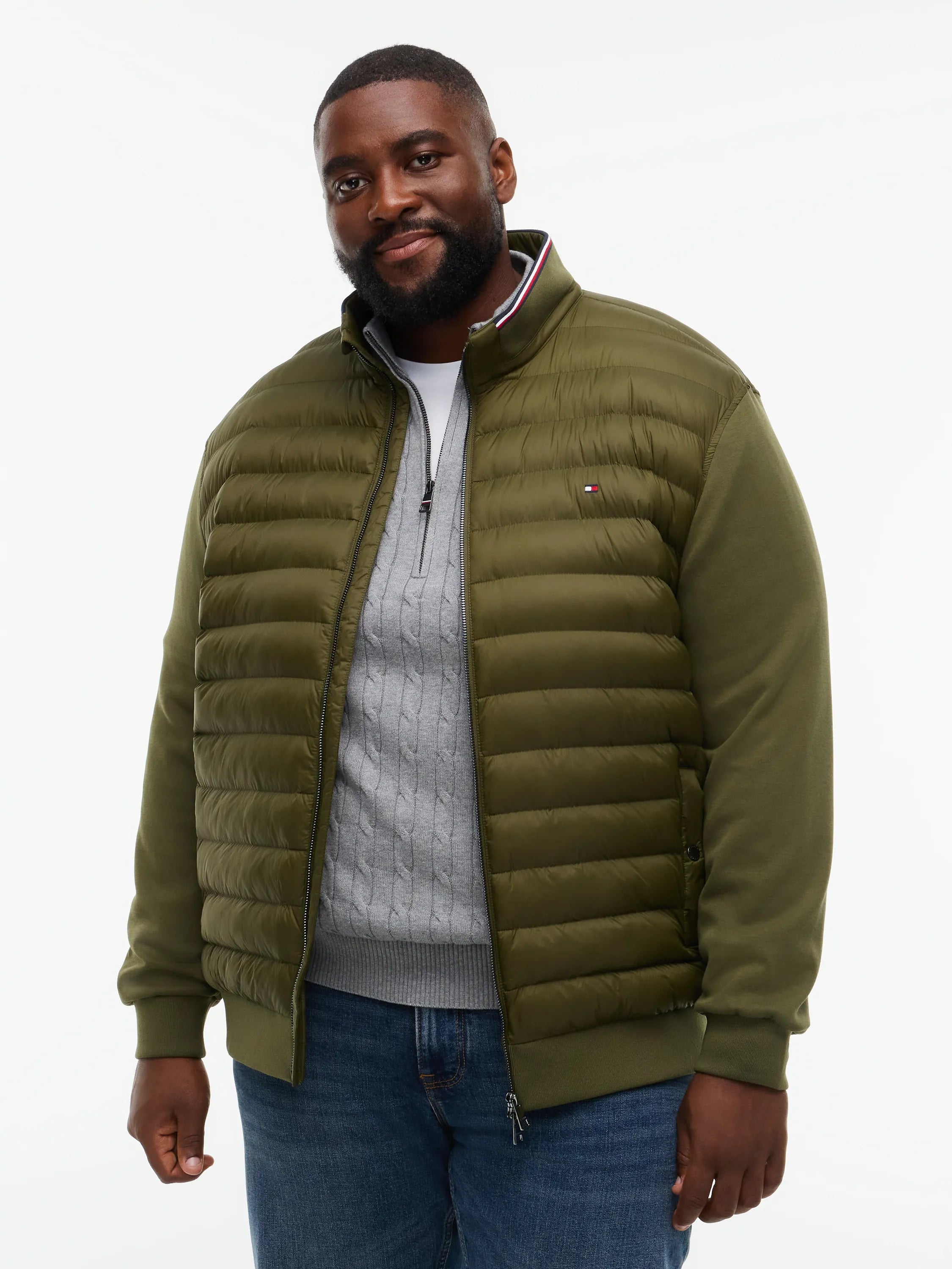 Hybrid-Steppjacke mit Stehkragen