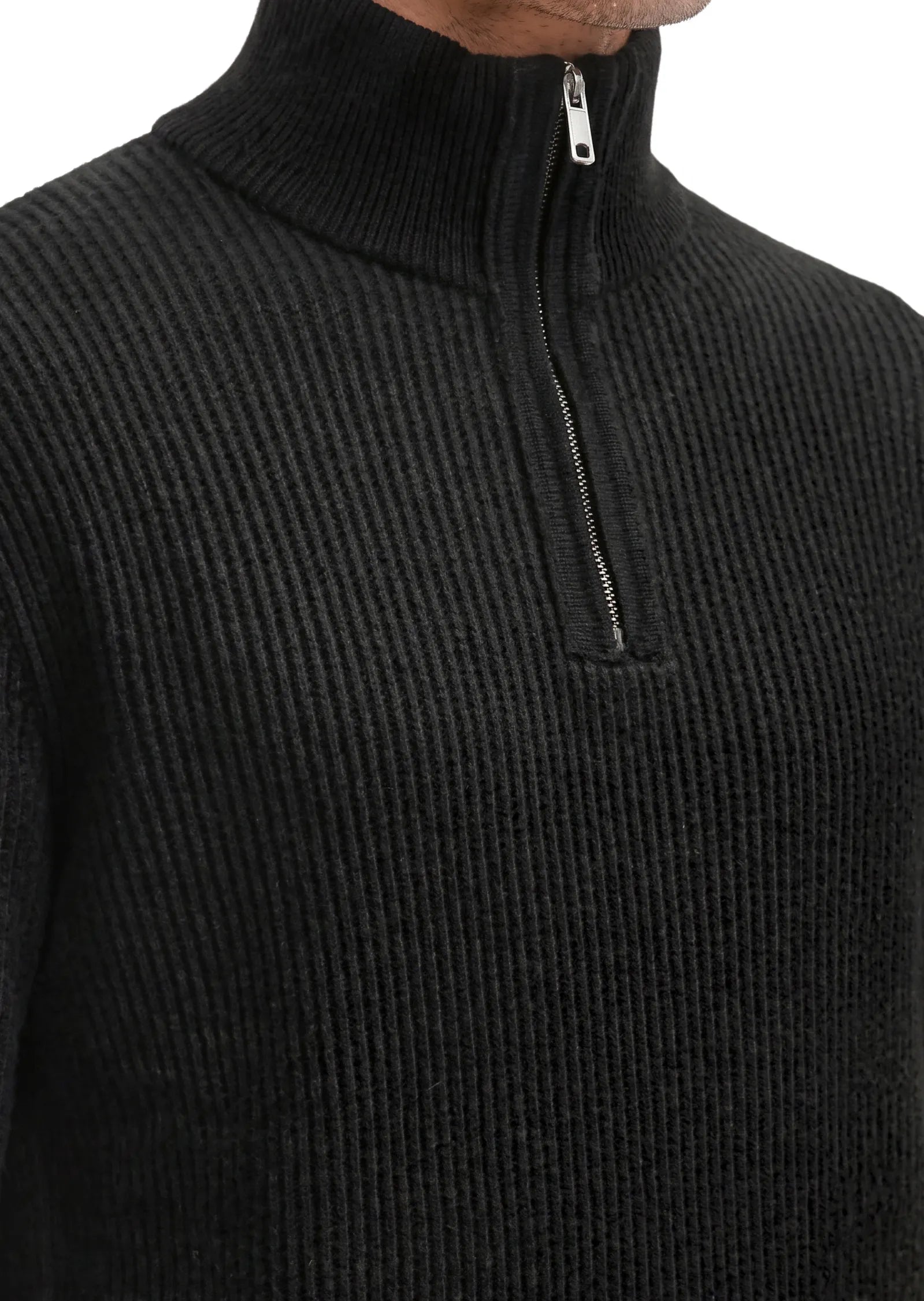 Strickpullover mit Troyer-Kragen Regular Fit