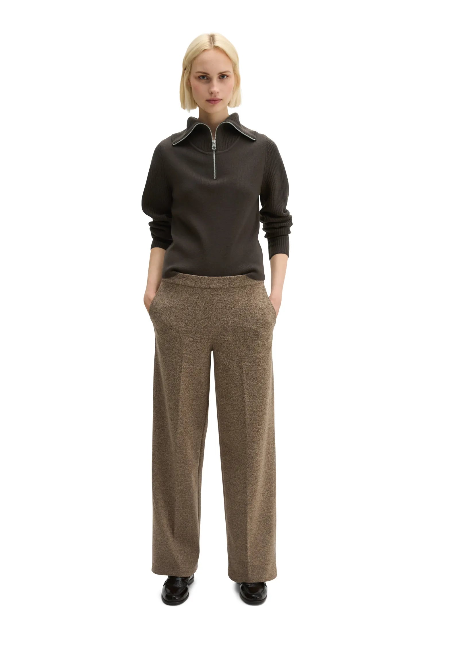 Tweed-Jerseyhose Relaxed Fit