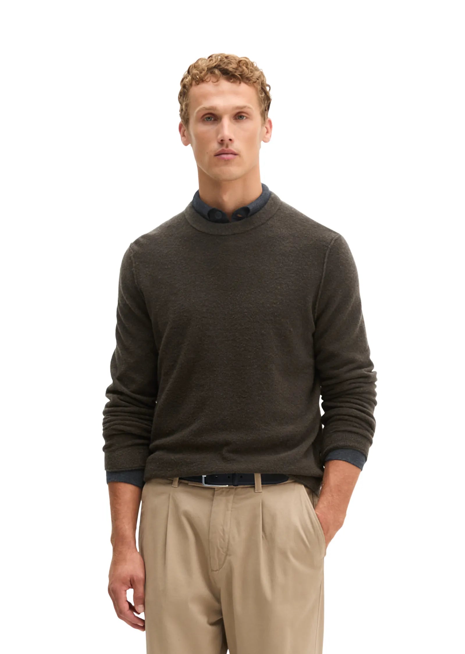 Bouclé-Strickullover Regular Fit