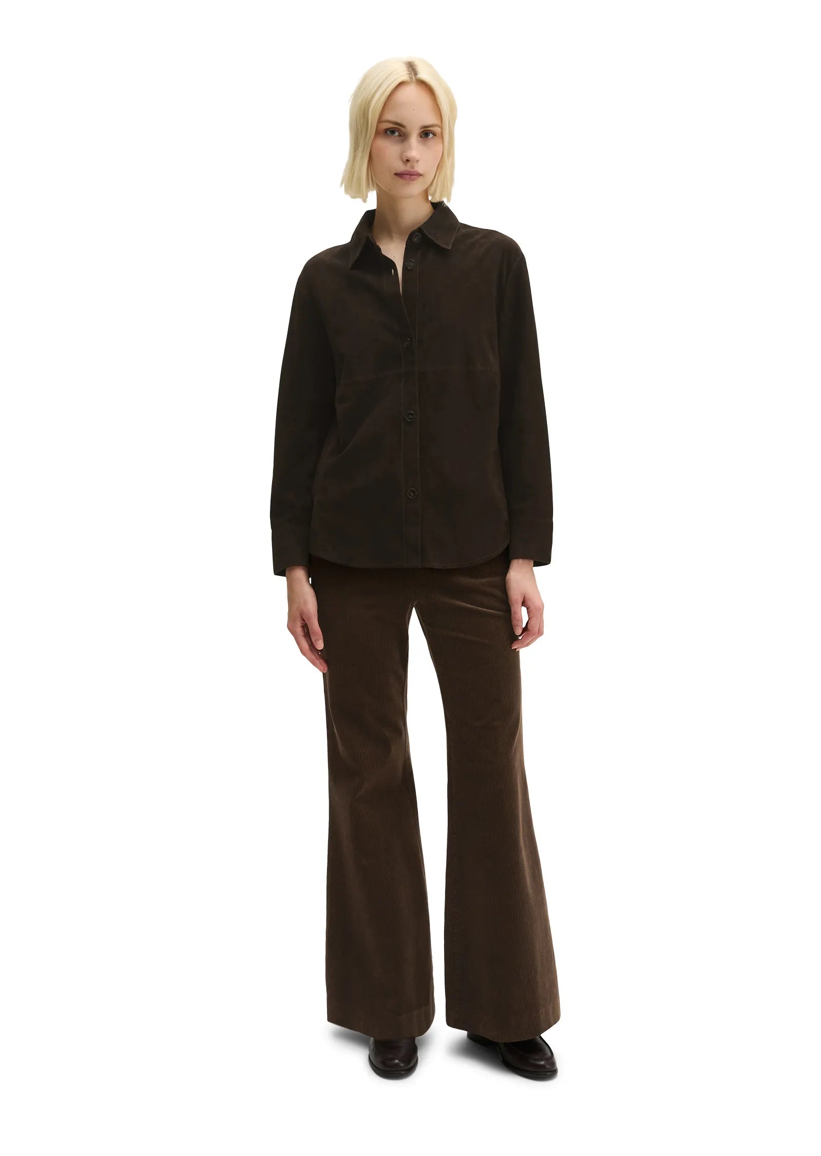 Lederbluse Regular Fit