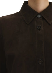 Lederbluse Regular Fit