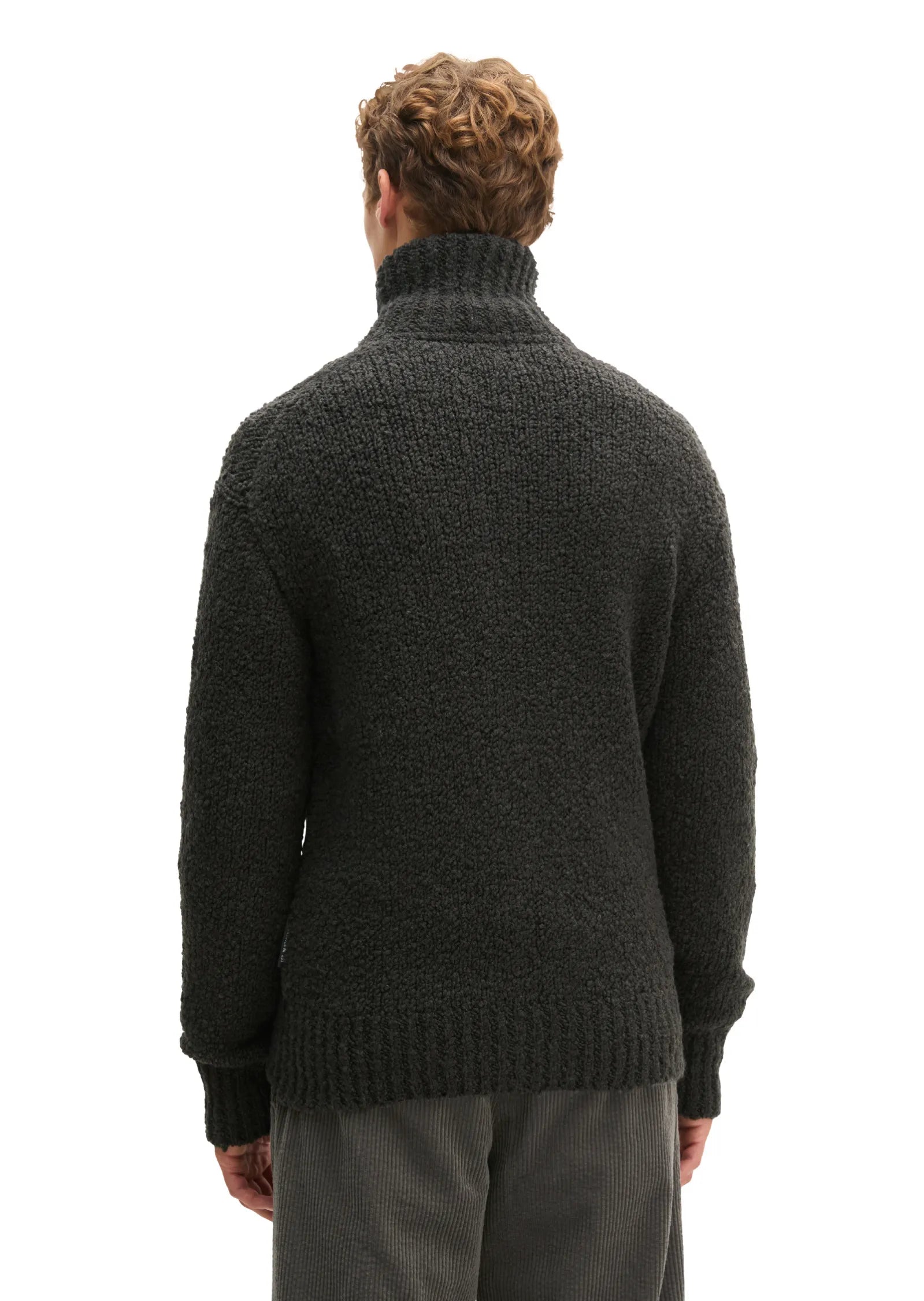 Bouclé-Strickjacke aus Schurwoll-Mix