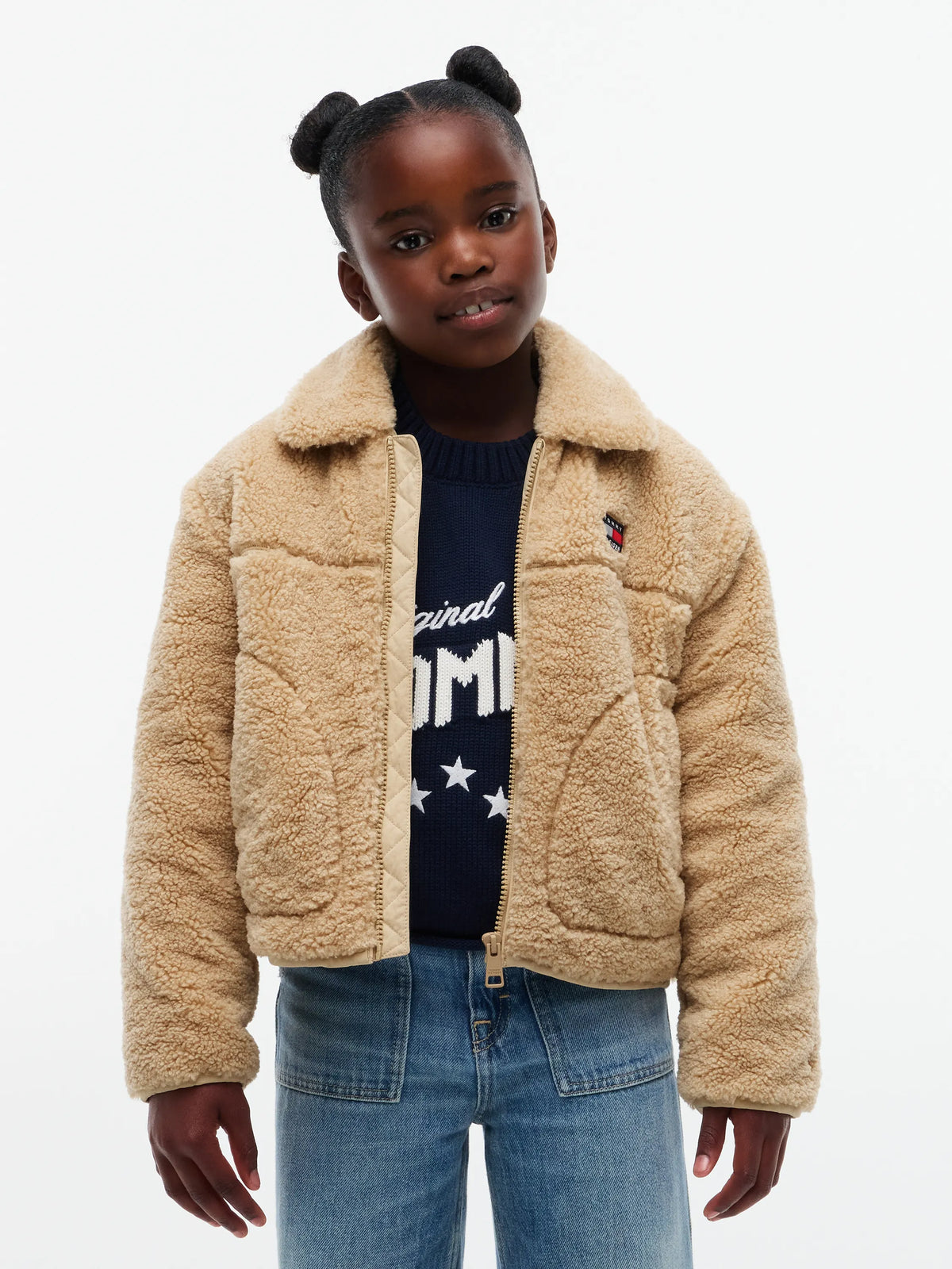 Fleecejacke mit aufliegendem Kragen