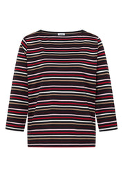 3/4-Arm Shirt mit Boat Neck