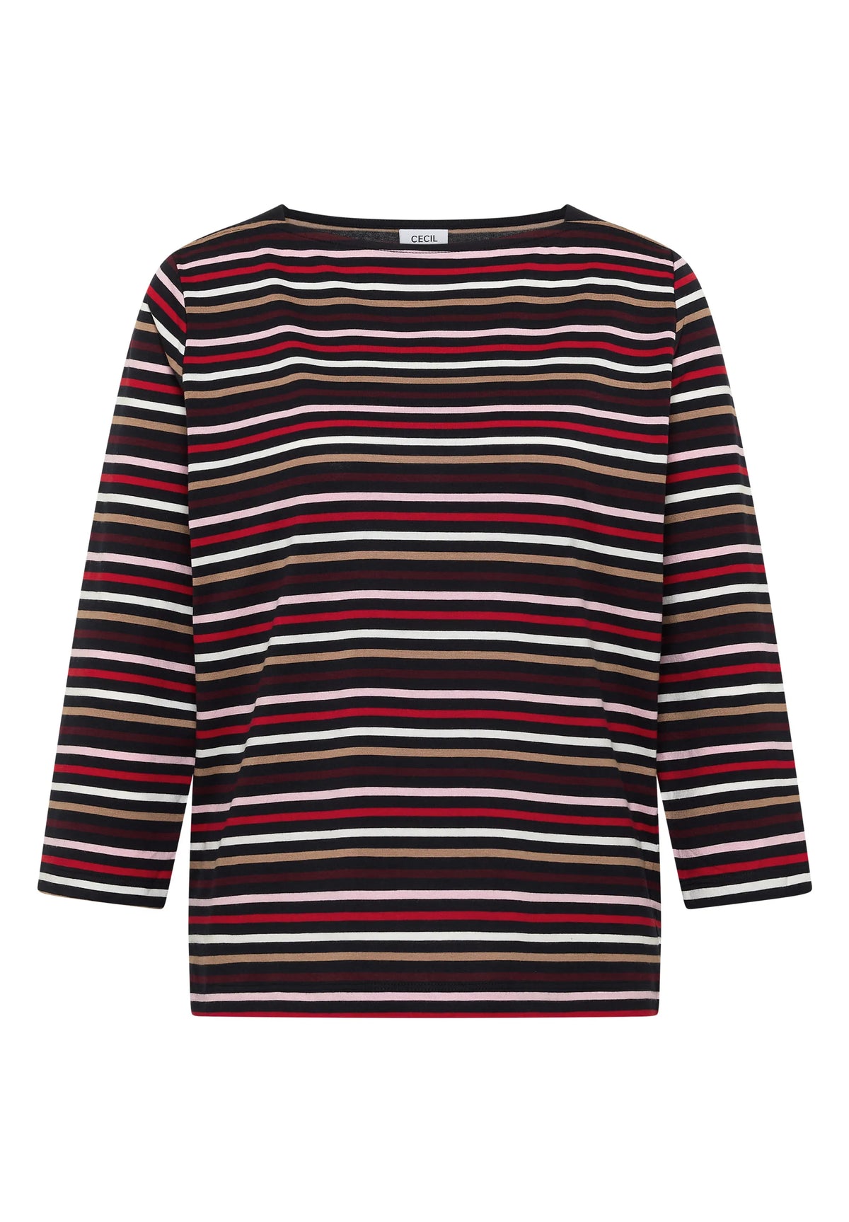 3/4-Arm Shirt mit Boat Neck