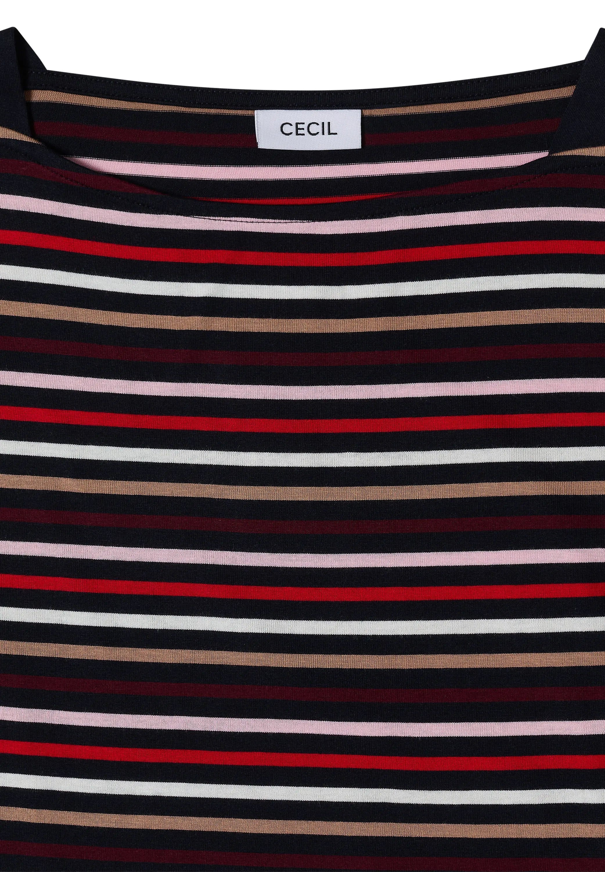 3/4-Arm Shirt mit Boat Neck