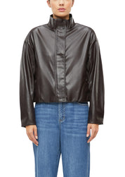 Kunstlederjacke mit Stehkragen