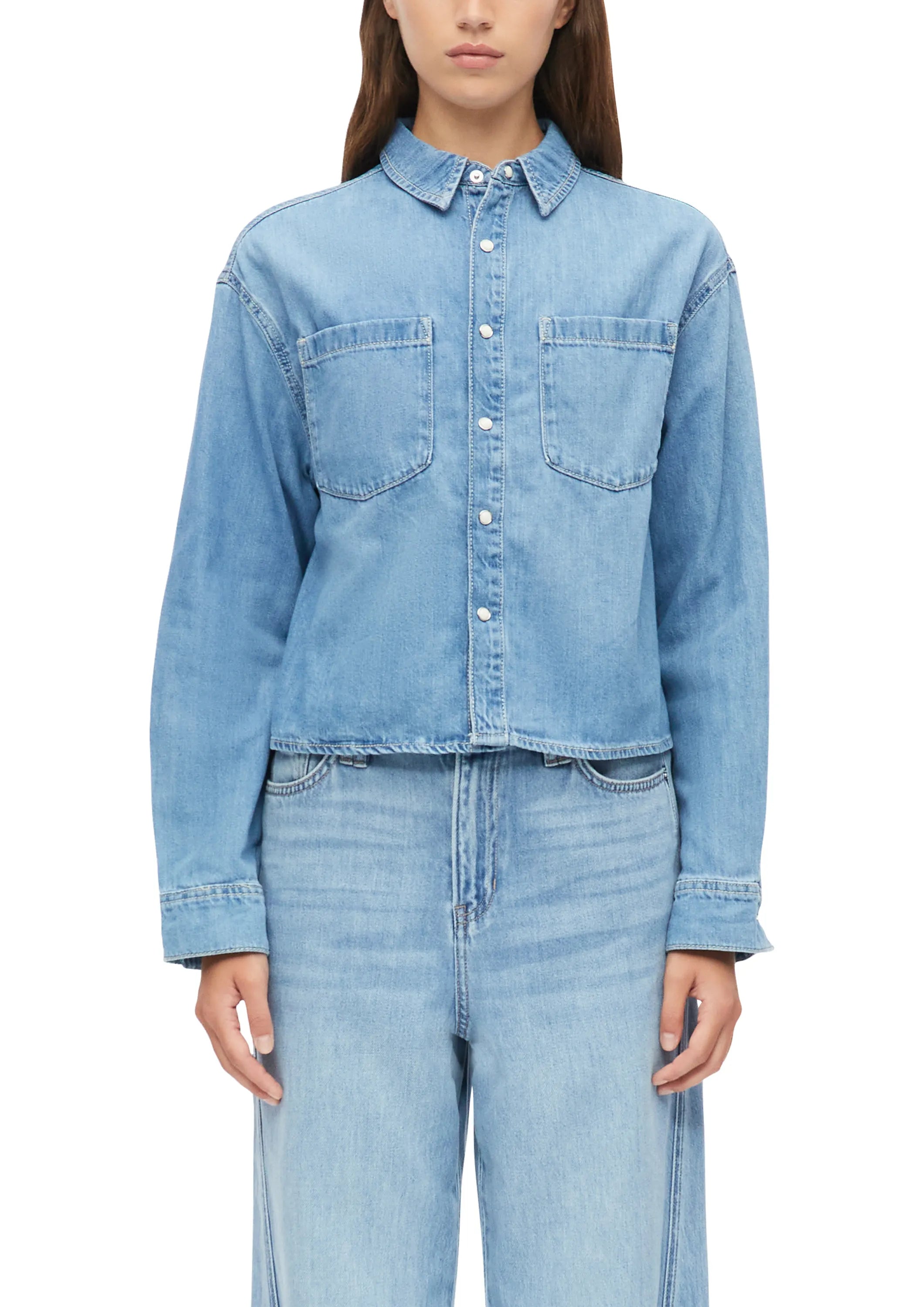Jeansbluse aus Baumwolle