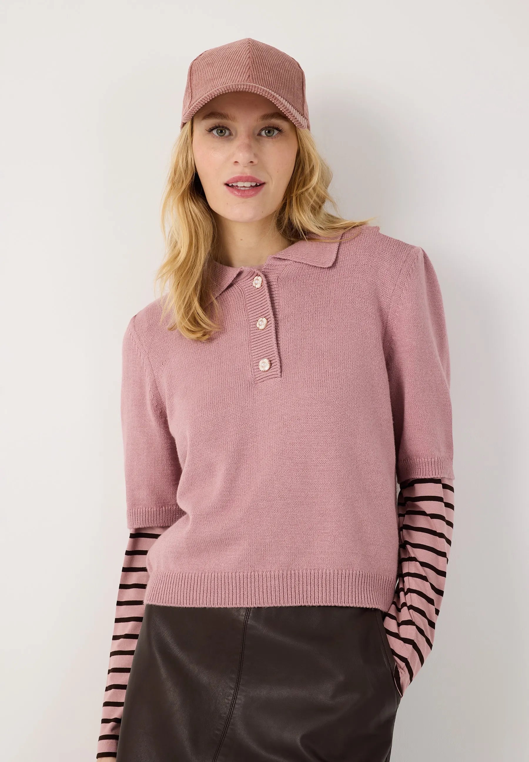 Strickpolo aus Viskosemix