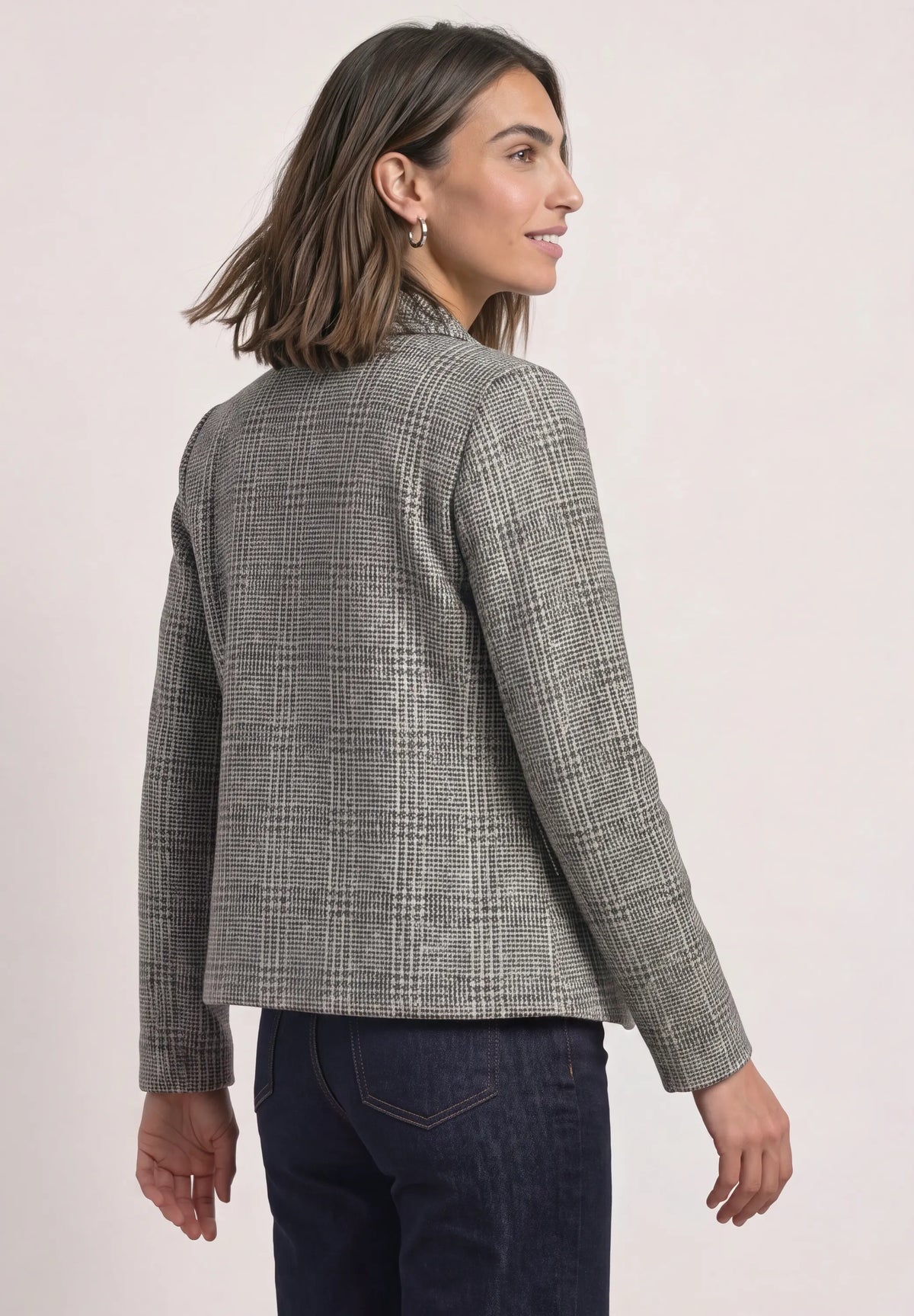 Blazer mit Karomuster und Knöpfen