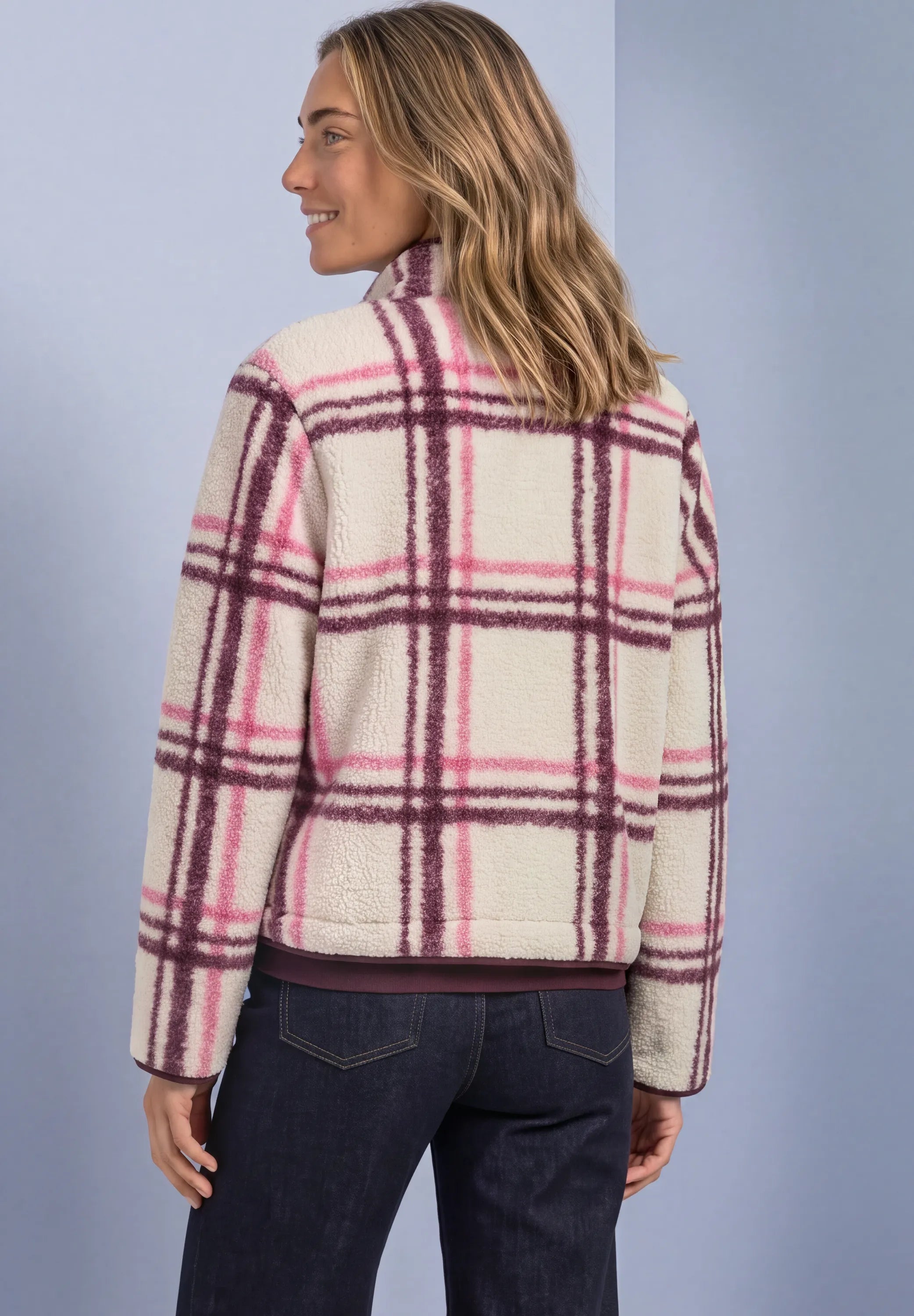 Karierte Teddy-Jacke