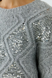 Strickpullover mit Pailletten