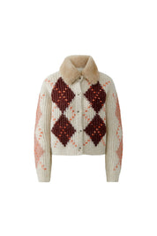 Strickjacke mit Rautenmuster